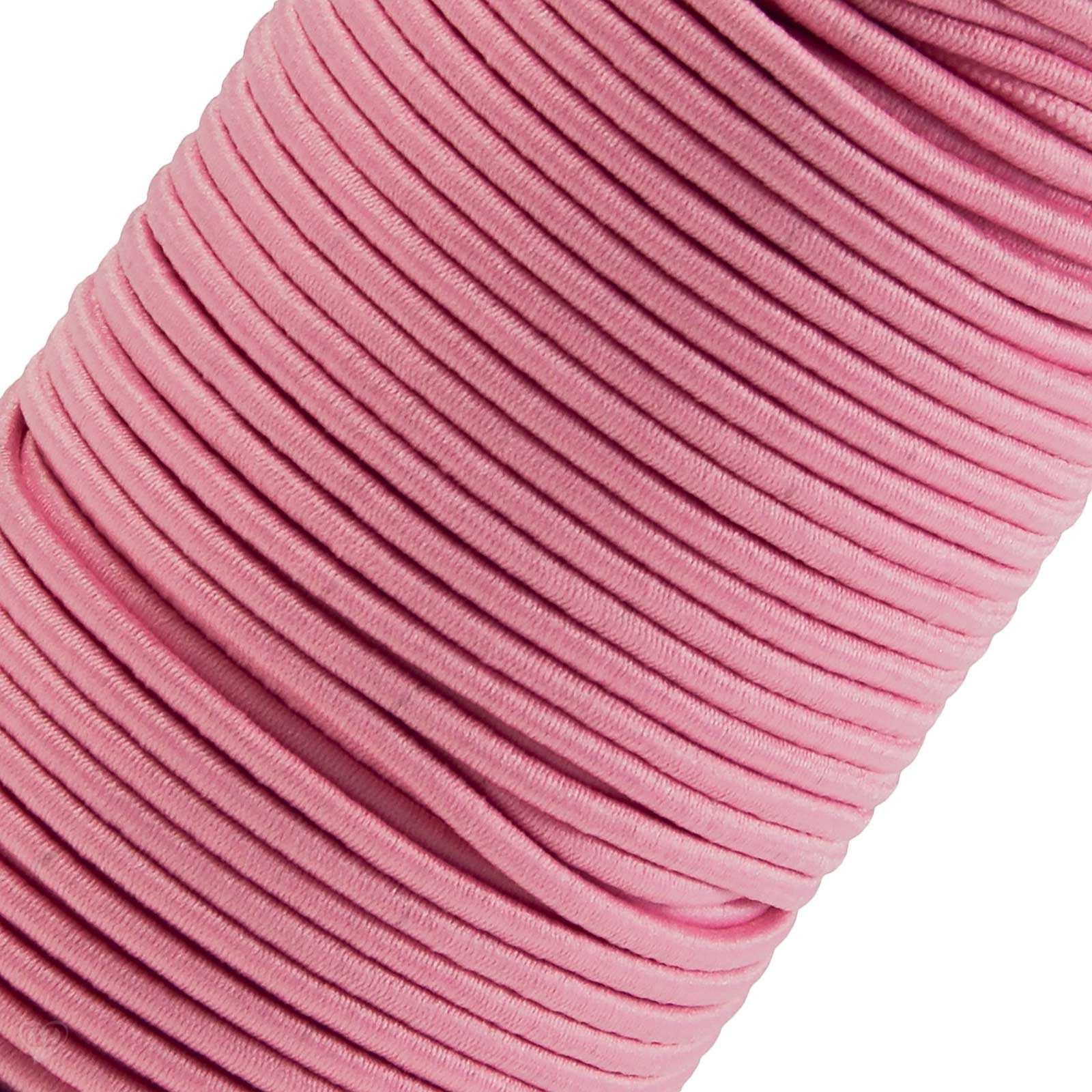 maDDma Gummiband 50m Gummikordel 3mm Hutgummi Nähzubehör 27 Farben elastisches Band, rosa