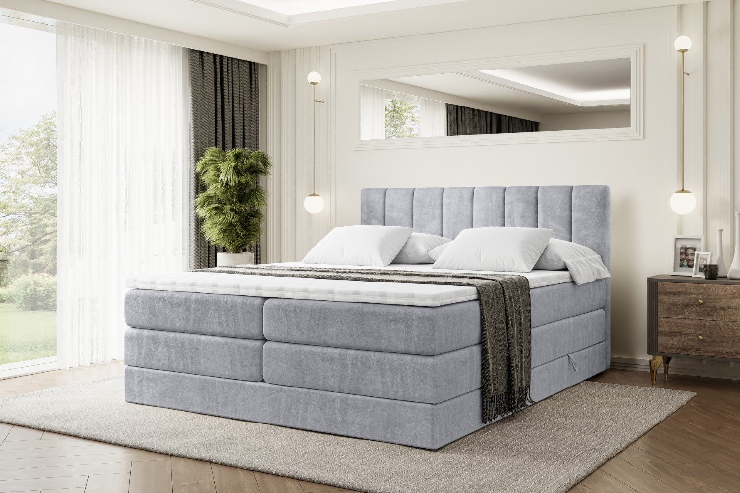 ALTDECOR Boxspringbett OTTA KING (Multipocket-Matratze H4, H3 Matratze Bone günstig online kaufen
