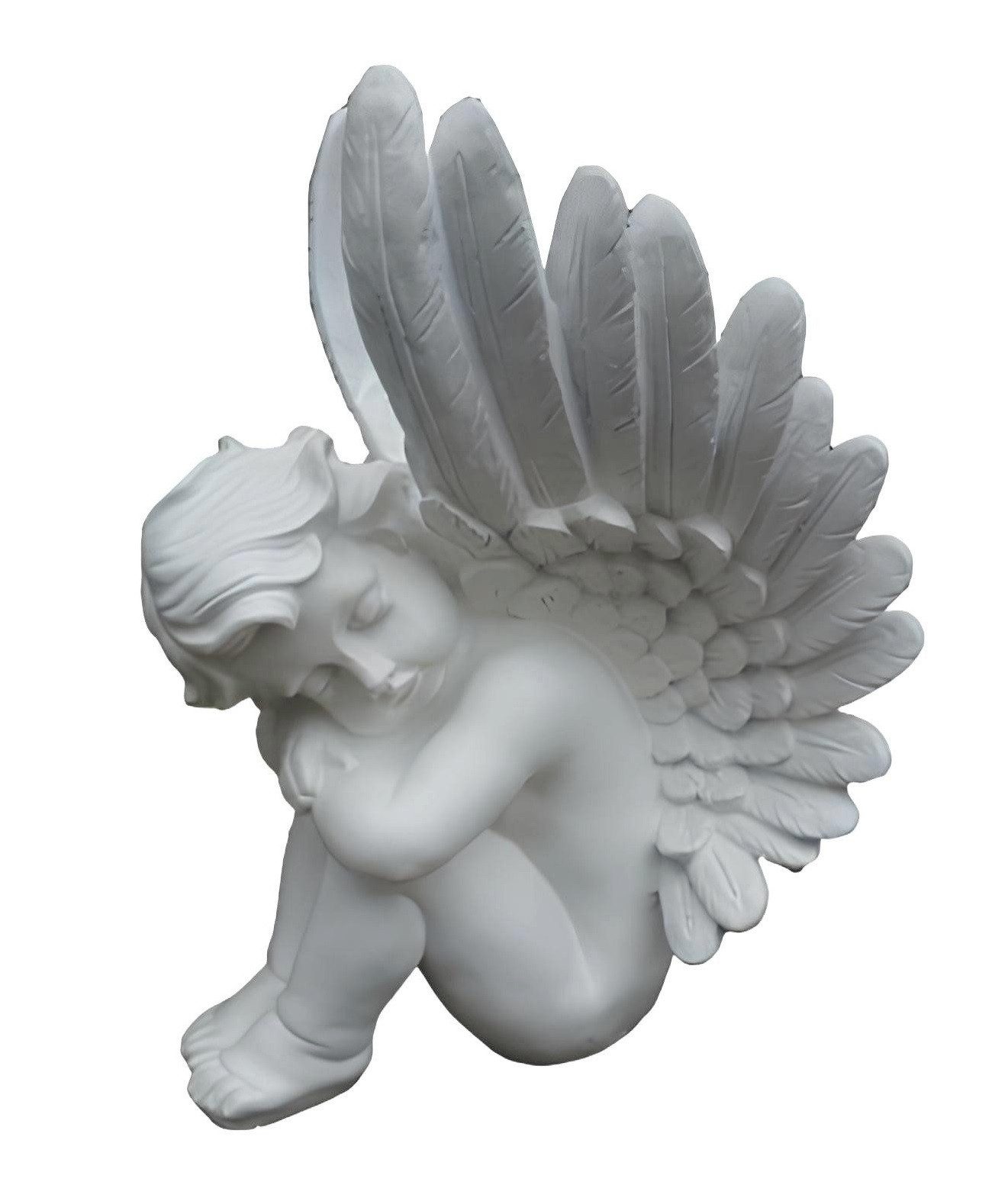 JVmoebel Engelfigur Detailreiche Engel Statue aus hochwertigem Material für Deko und Grab (SKULPTUR MATERIAL: ACRYL 45 cm Höhe), Made in Italy