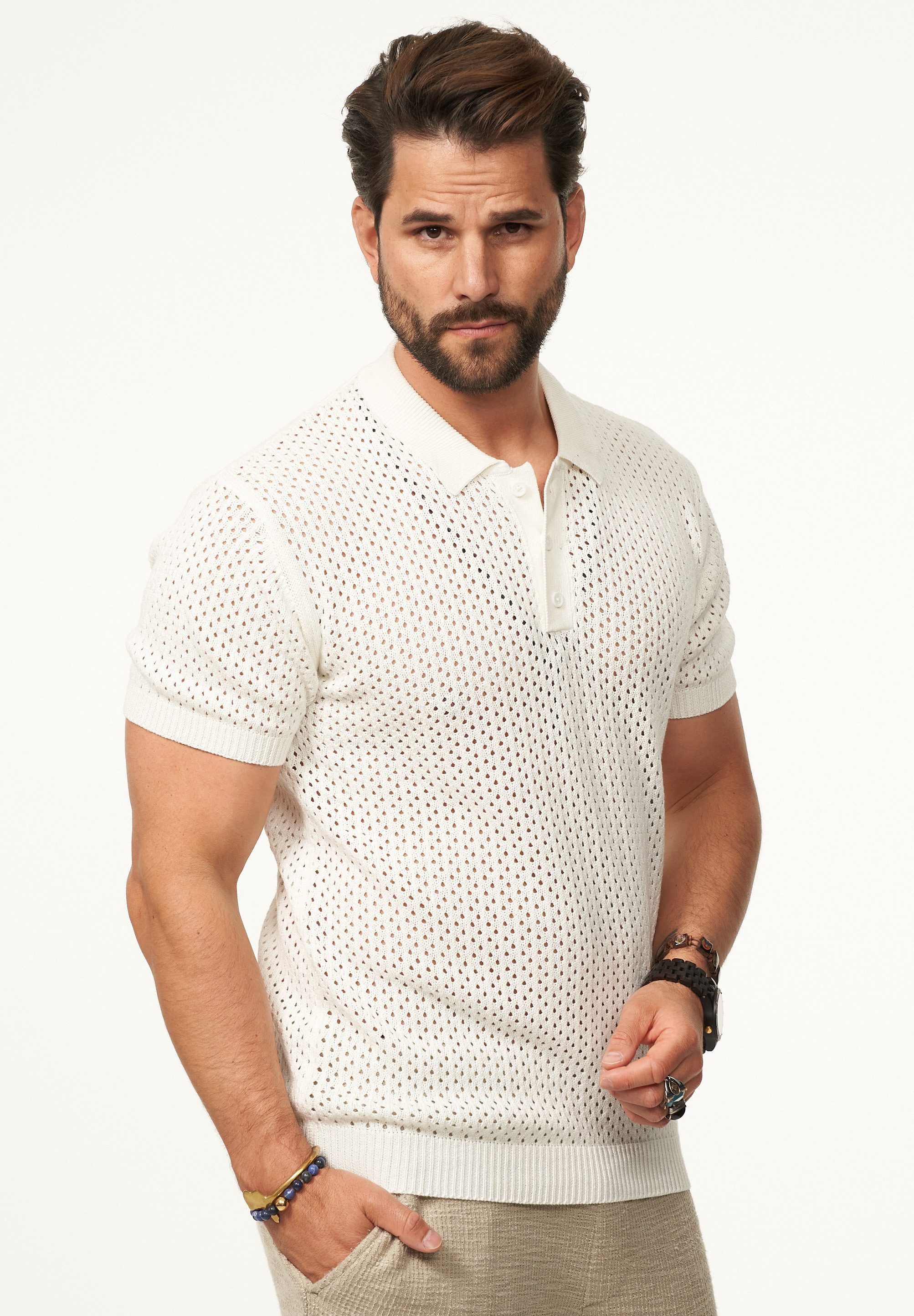 SOULSTAR Poloshirt im luftigen Crochet Summer-Stil günstig online kaufen