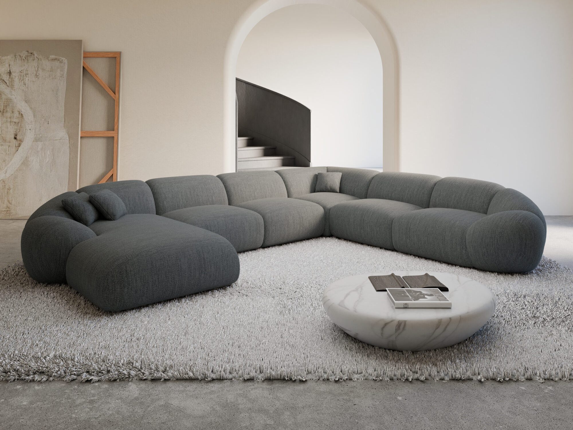 Sofa Dreams Wohnlandschaft Polster Wohnlandschaft Solverde XXL U-Form, Wohnlandschaft, U-Form, Moderne Wohnlandschaft in U-Form, 2 Zierkissen inklusive