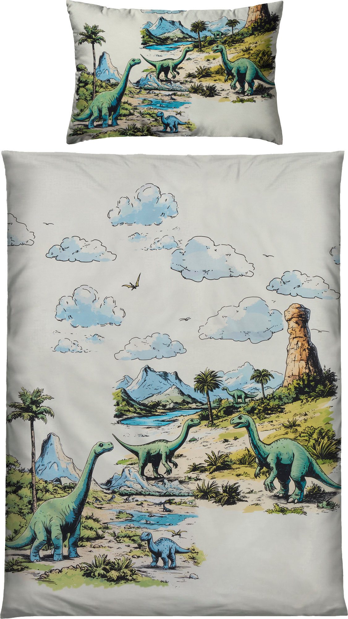 Erwin Müller Kinderbettwäsche Kinder-Bettwäsche, Renforcé, Renforcé Motiv: Dino/Tiermotive: Dinosaurier