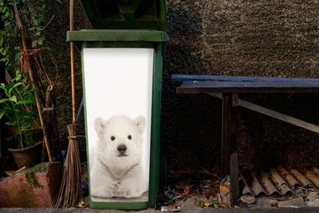 MuchoWow Wandsticker Eisbär - Tiere - Kinder - Weiß - Jungen - Mädchen (1 St), Mülleimer-aufkleber, Mülltonne, Sticker, Container, Abfalbehälter