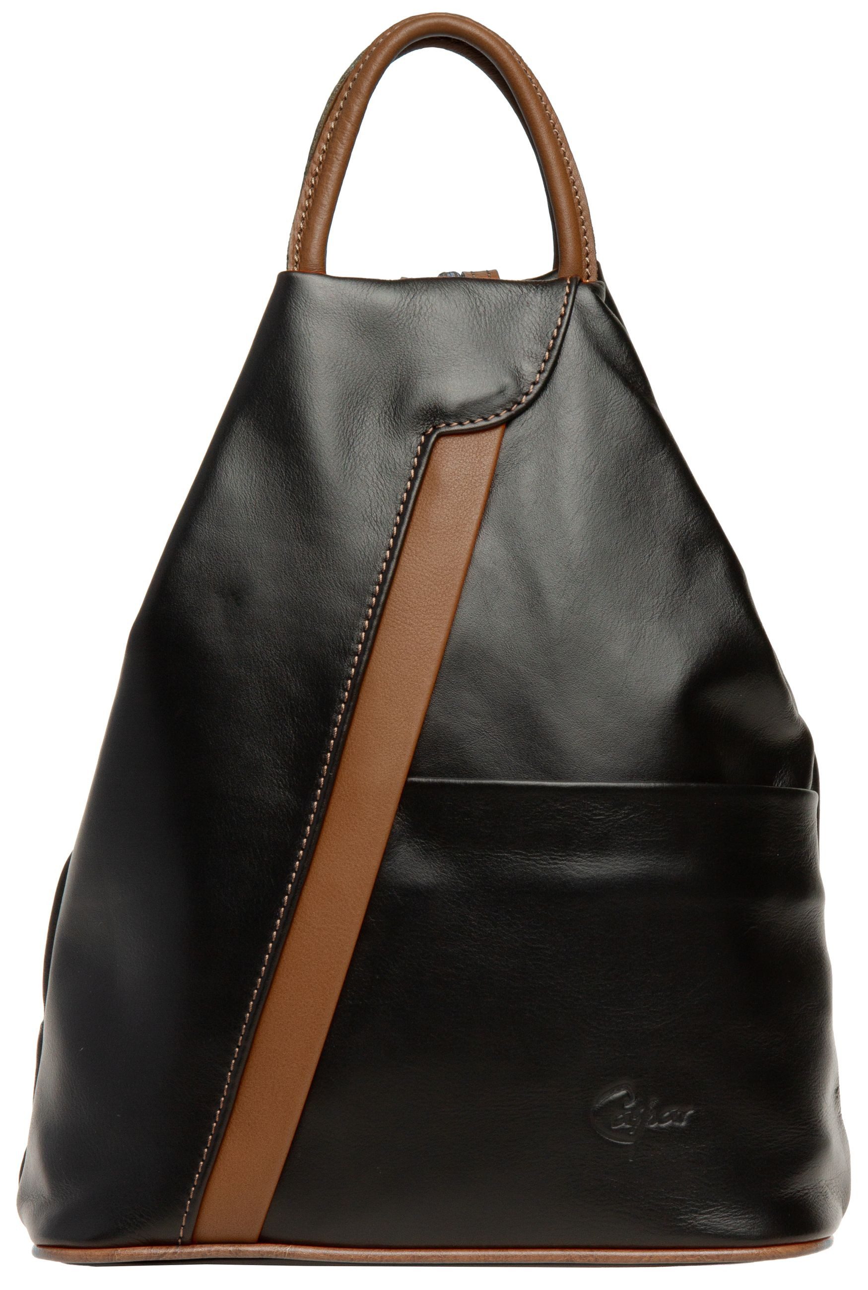Caspar Cityrucksack 2in1 sportliche Leder Schultertasche - SIGNATURE LINE - Modell No.782