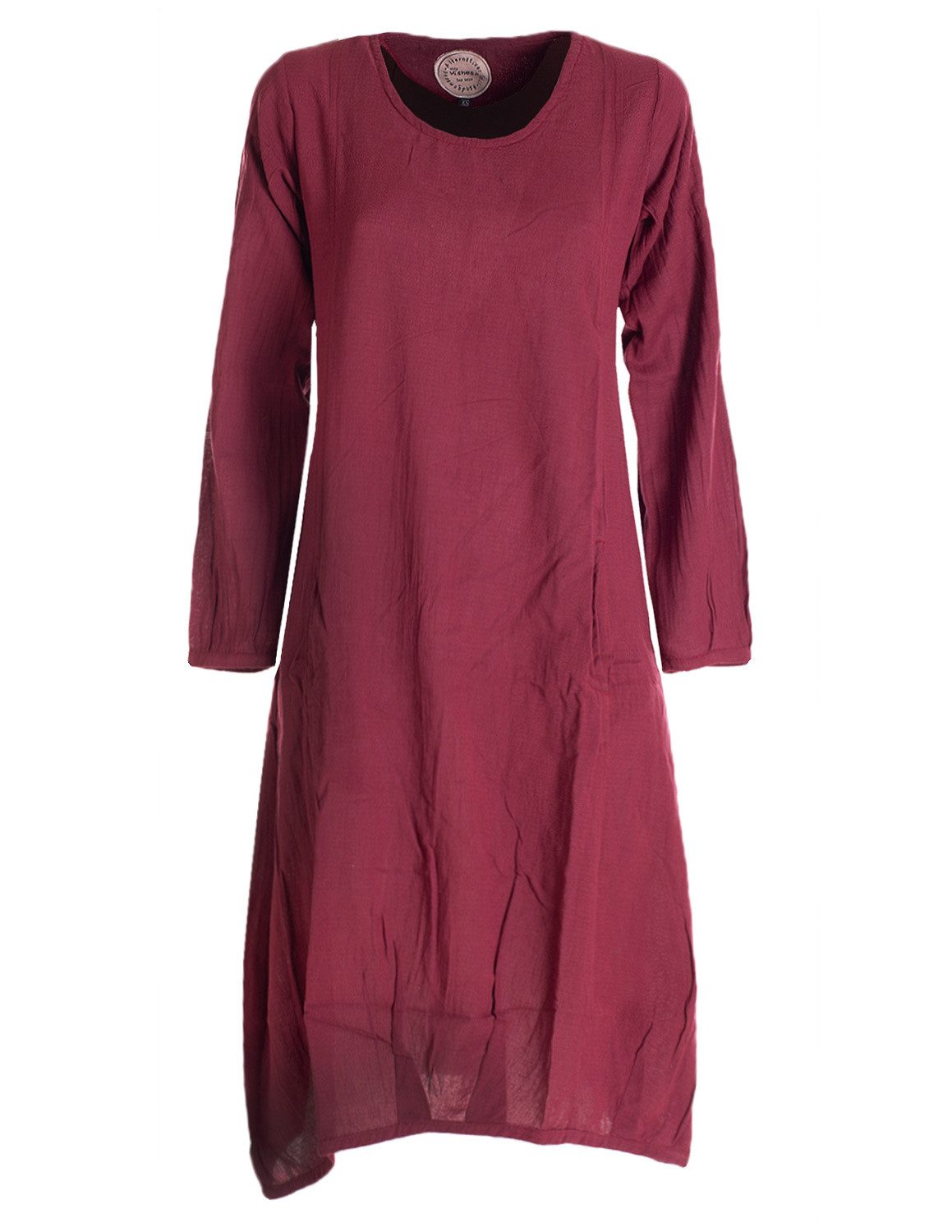 Midikleid Luftiges Damen Sommerkleid Langarm Longshirt-Kleid Shirt-Kleid