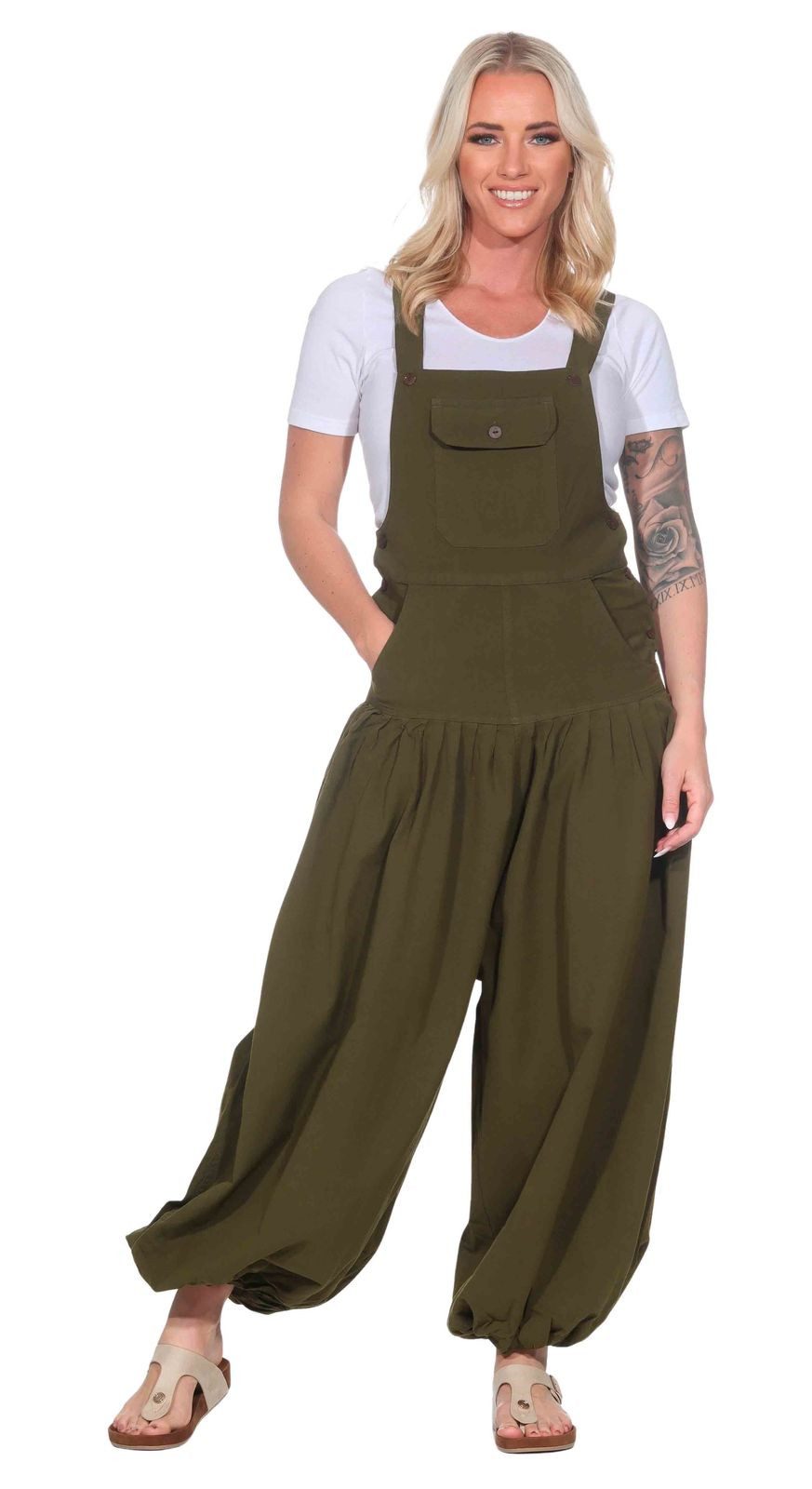 KUNST UND MAGIE Latzhose Hippie Latzhose Haremshose Hose Psy Goa 70er Overall Boho Jumpsuit