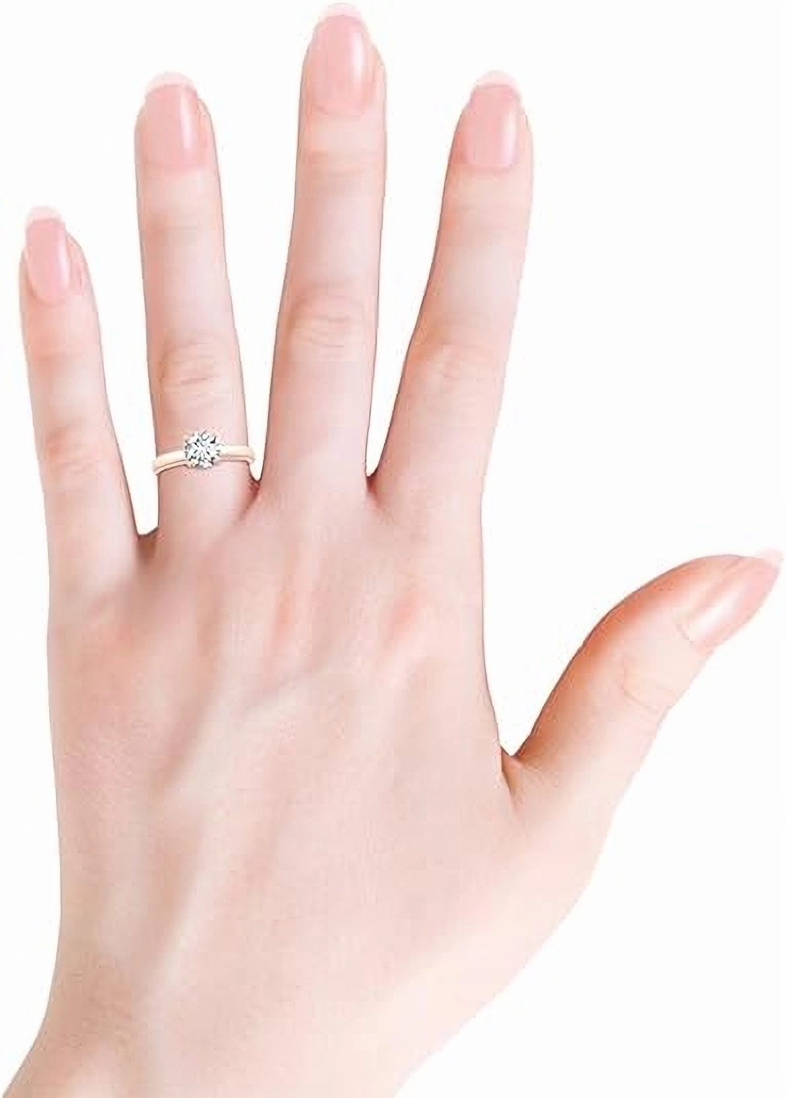 Jumpeak Trauring 585 Gold, 2ct rundgeschliffener Diamant aus Laborzucht, Damenring, Geschenk für Ihre Liebsten/Jubiläum/Weihnachten, Luxusschmuck mit IGI