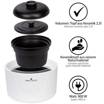 KeMar Kitchenware Multikocher KCC-280, 900 W, 2,50 l Schüssel, Keramiktopf, Touchdisplay, 7 Programme, Timer