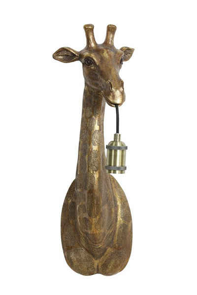 Light & Living Wandleuchte Wandlampe Giraffe Tier Lampe 61 cm, ohne Leuchtmittel, Wandleuchte, Gold