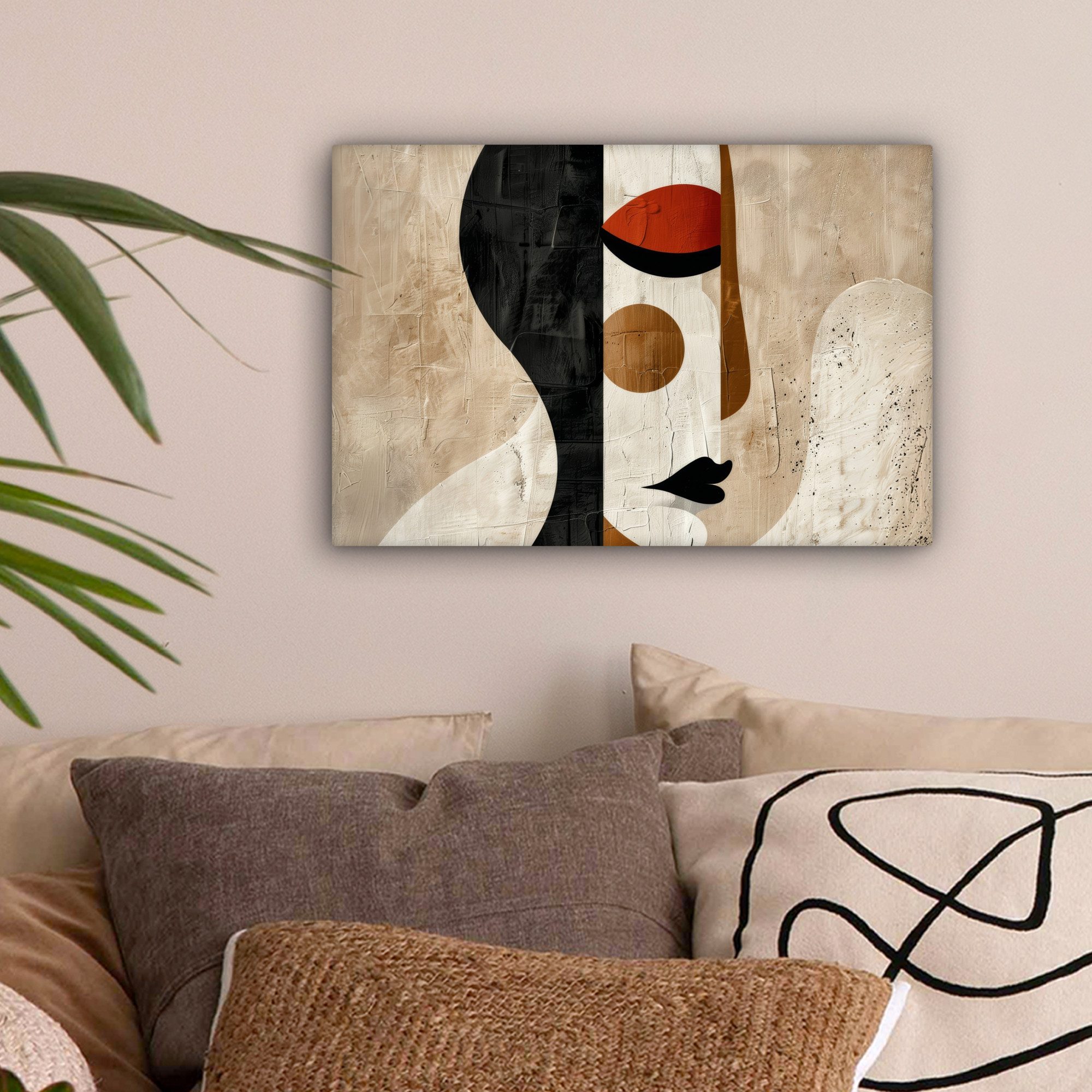 OneMillionCanvasses® Leinwandbild Gesicht - Abstrakt - Kunst - Formen, Foto günstig online kaufen