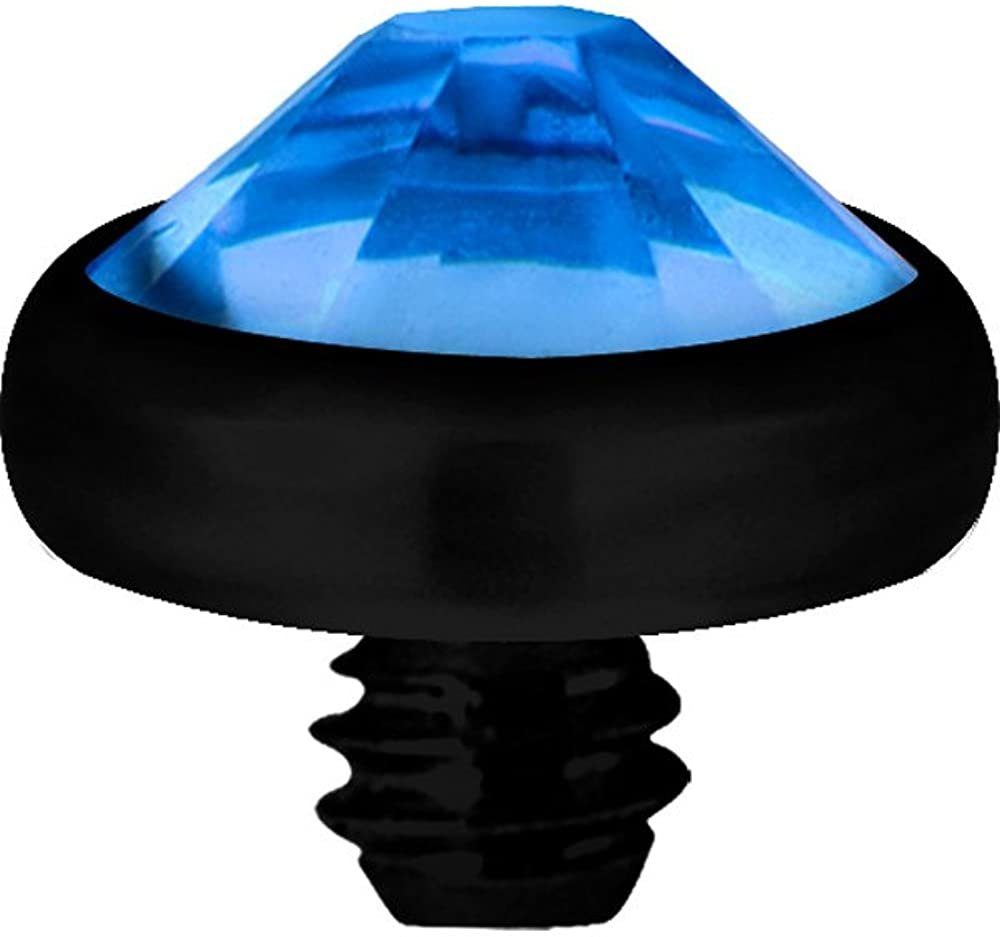 Karisma Piercing-Set Micro Piercing PVD Leicht Blackline Blau.BK-TIADJN.4mm.LSA Karisma Stein Kristall Dermal Anchor G23 - Aufsatz
