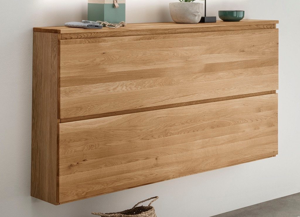 Main Möbel Hängeschuhschrank Hänge-Schuhschrank 160x84x24cm "Torino" Wildeiche massiv