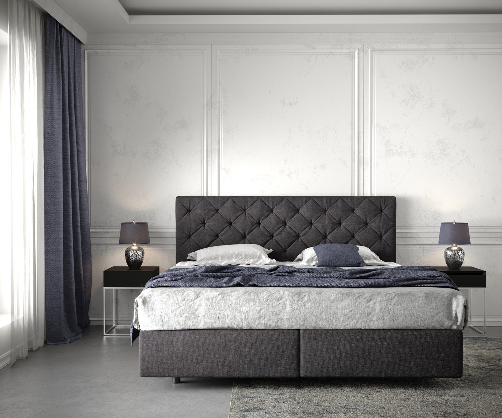 DELIFE Boxspringbett Dream-Great, Schwarz 180x200 cm günstig online kaufen