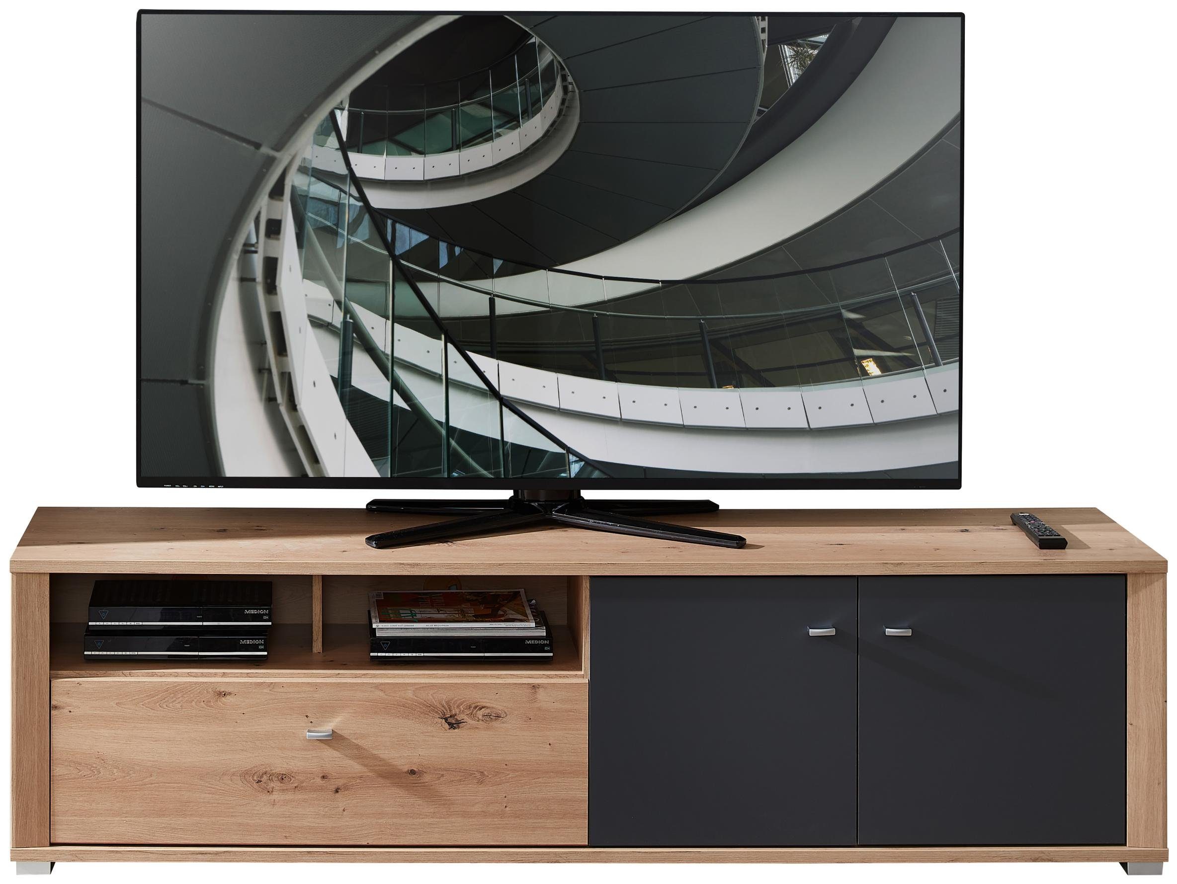 Innostyle TV-Board TV Lowboard PABLO 193 cm Eiche - Graphit