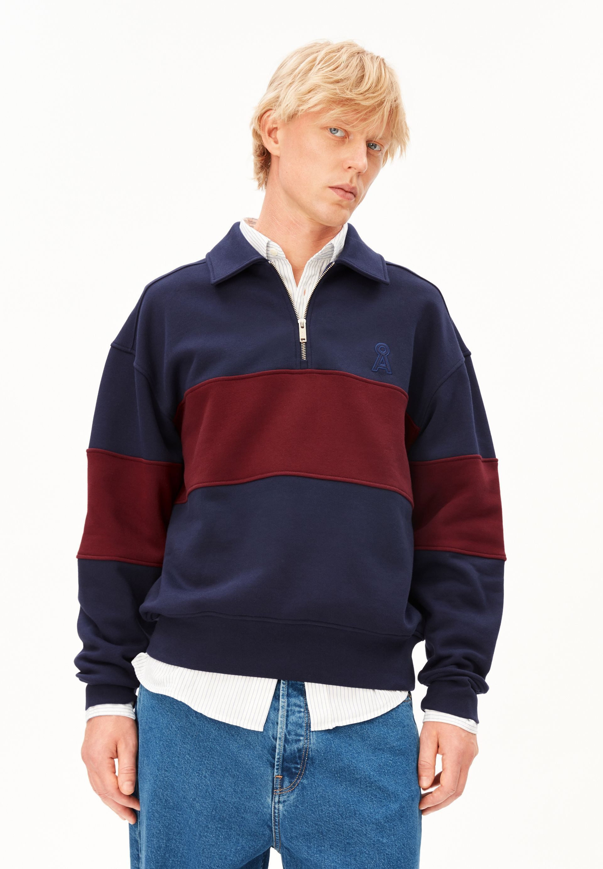 Armedangels Sweatshirt STRIPED TROYER Sweatshirt aus 100% Bio-Baumwolle Relaxed Fit