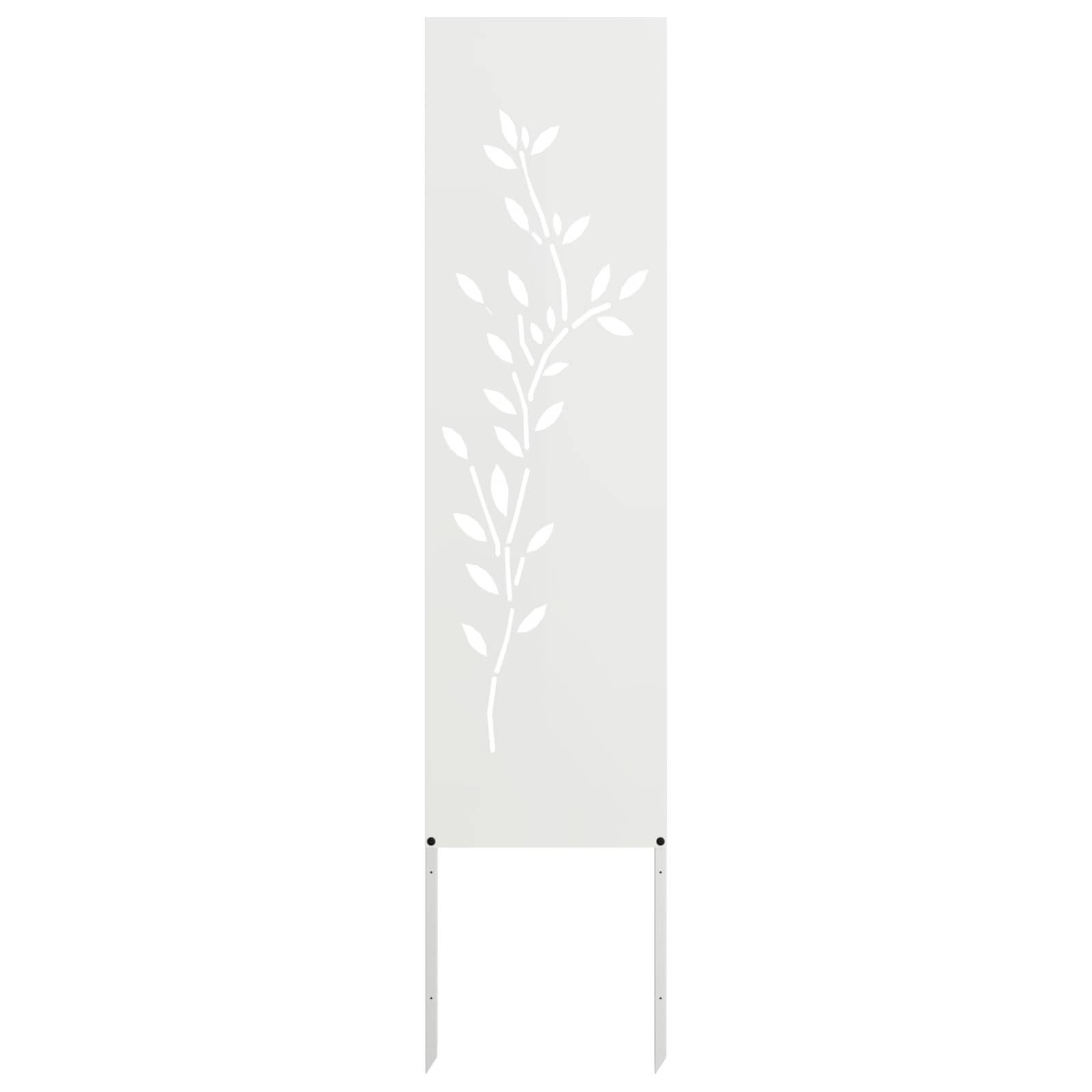 vidaXL Wandbild Garten Sichtschutz-Leinwand Floral Weiß 32 x 140 cm, (1 St)
