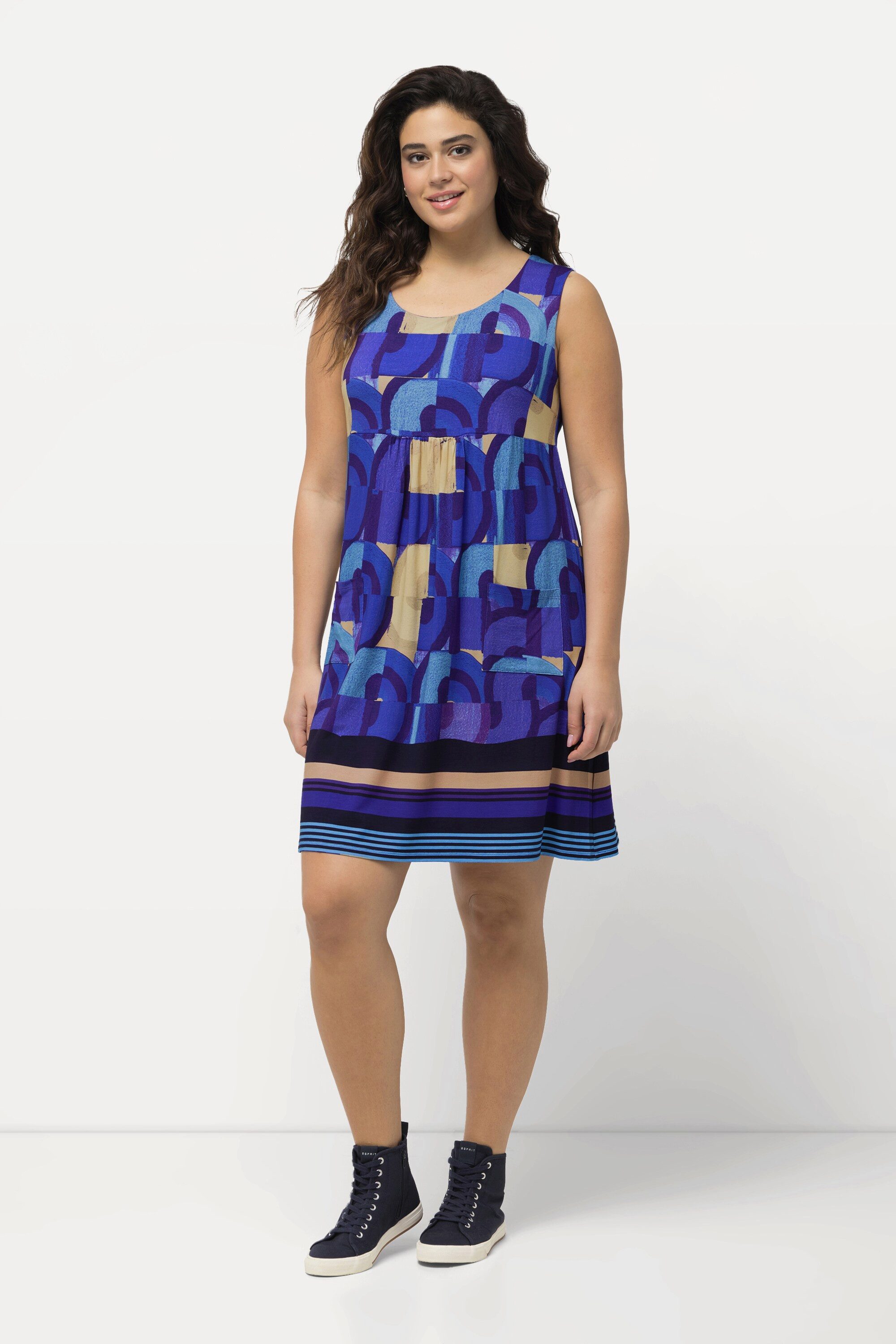 Ulla Popken Jerseykleid Jerseykleid bedruckt A-Linie günstig online kaufen