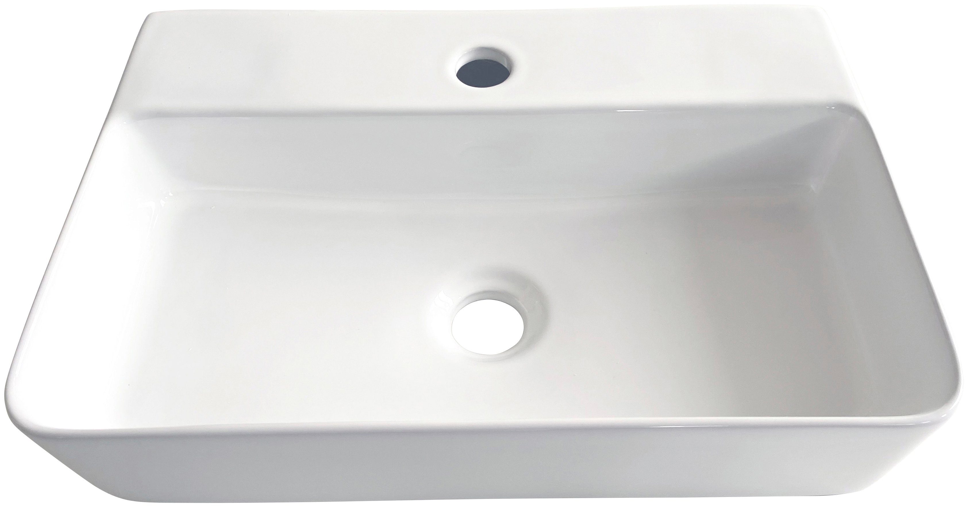 ADOB Aufsatzwaschbecken, als Hänge- oder Aufsatzwaschbecken verwendbar,  eckig, inkl. Siphon und Ablaufventil online kaufen | OTTO