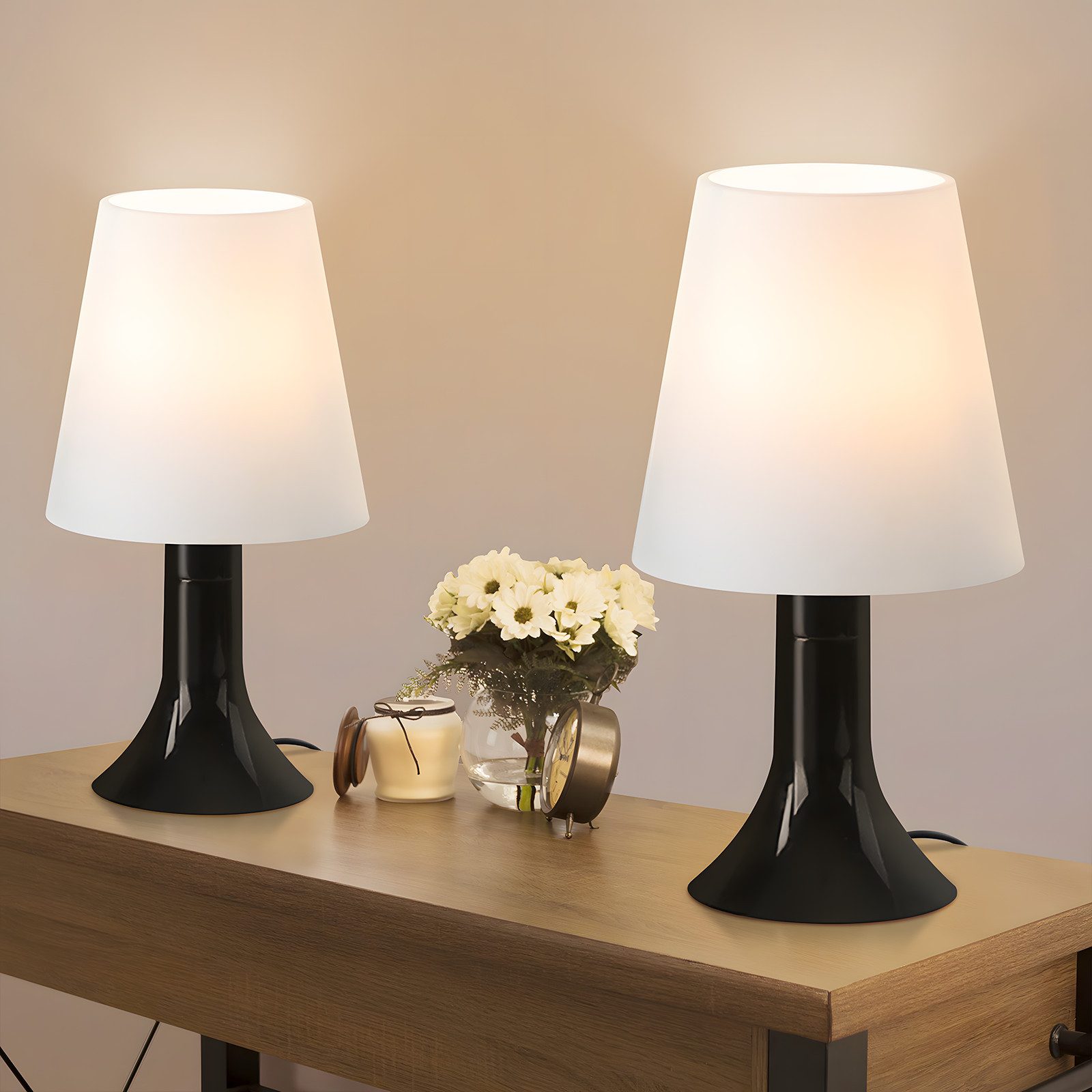 Nettlife Nachttischlampe 2er Set Tischlampe schlafzimmer günstig online kaufen