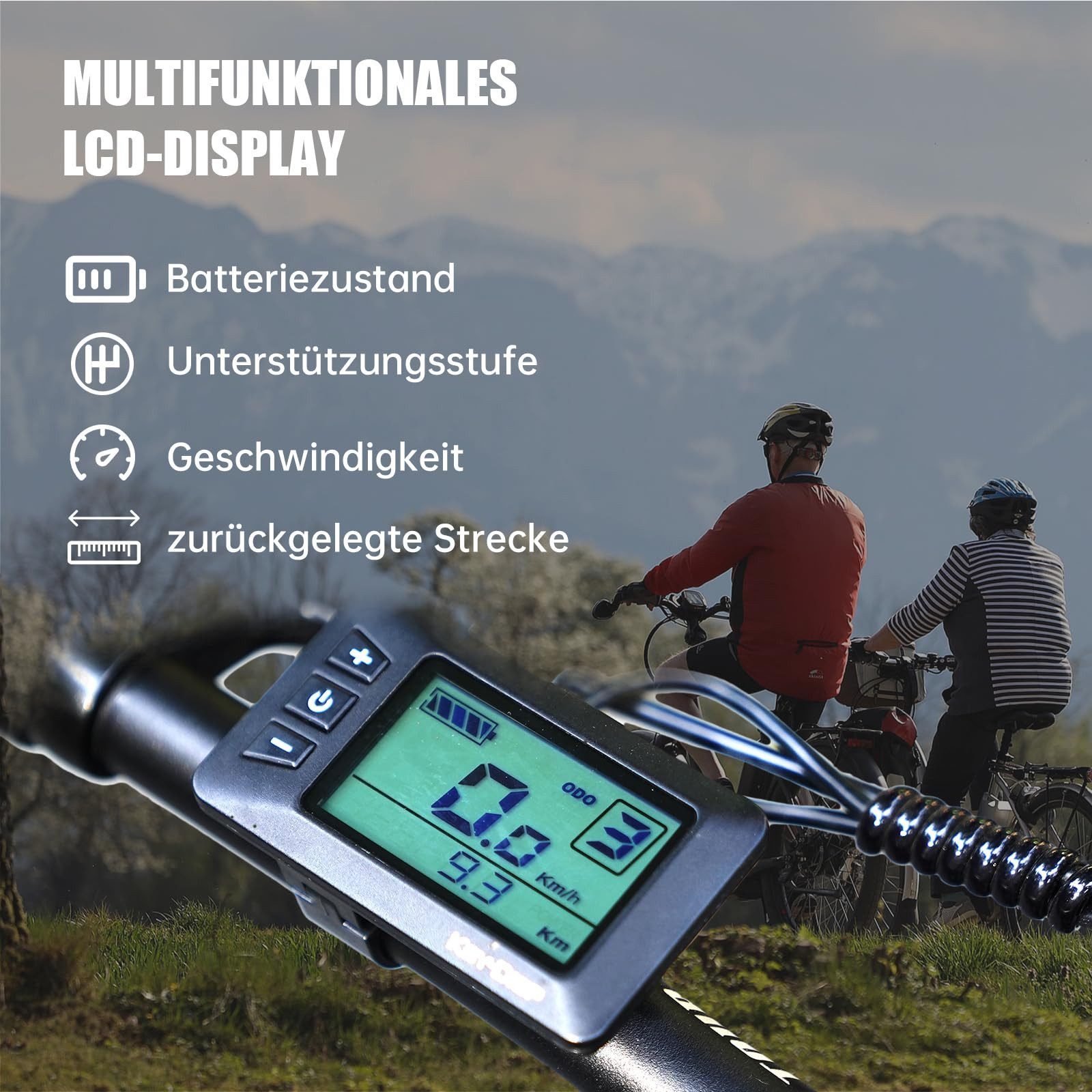 Nettlife E-Bike Mountainbike 27,5 Zoll E-Mountainbike Elektrofahrrad 9-Gang Shimano 25km/h, 9 Gang, 250W Hinterradmotor, 36V/13Ah Akku, LCD Multifunktionsanzeige, 25 km/h, Reichweite 50-90 km