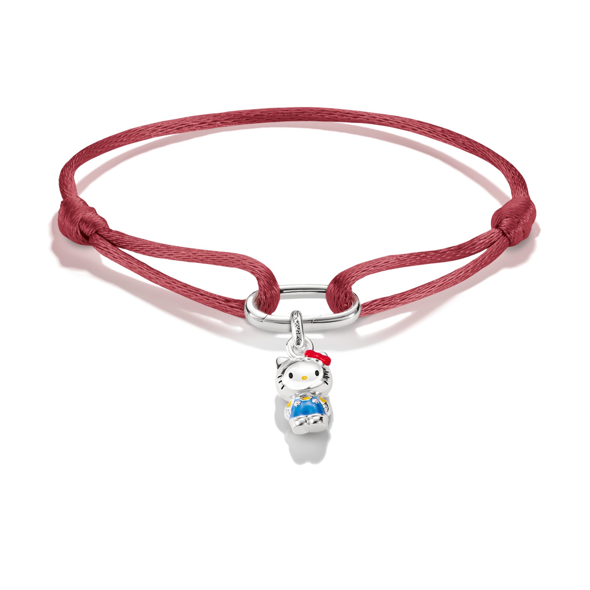 THOMAS SABO Armband THOMAS SABO ♡ Hello Kitty Textilarmband rot blau, Emaille
