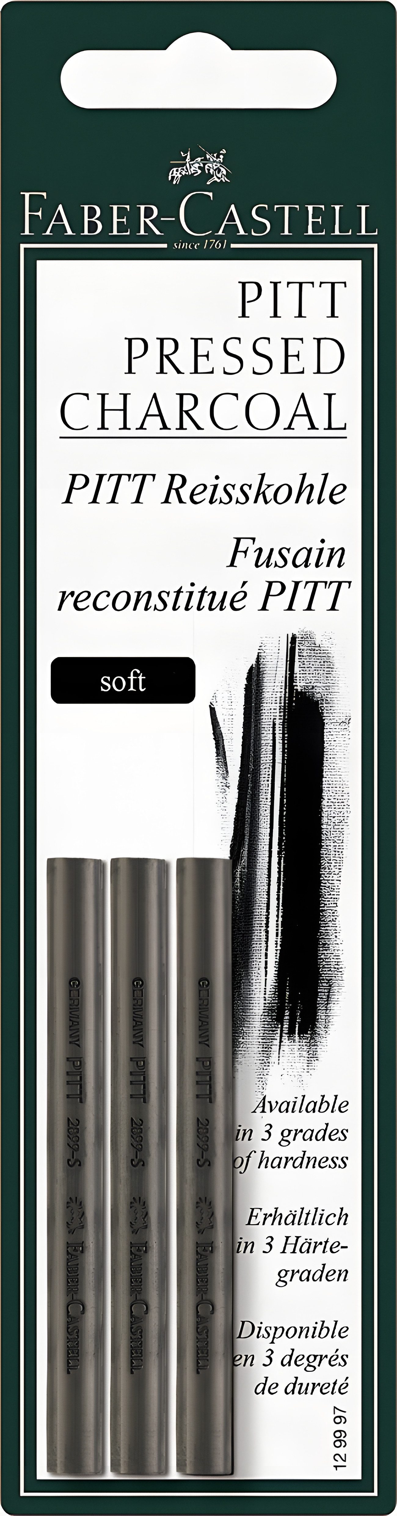 Faber-Castell Zeichenkohle Faber Castell Reisskohle fettfrei Pitt soft 3er