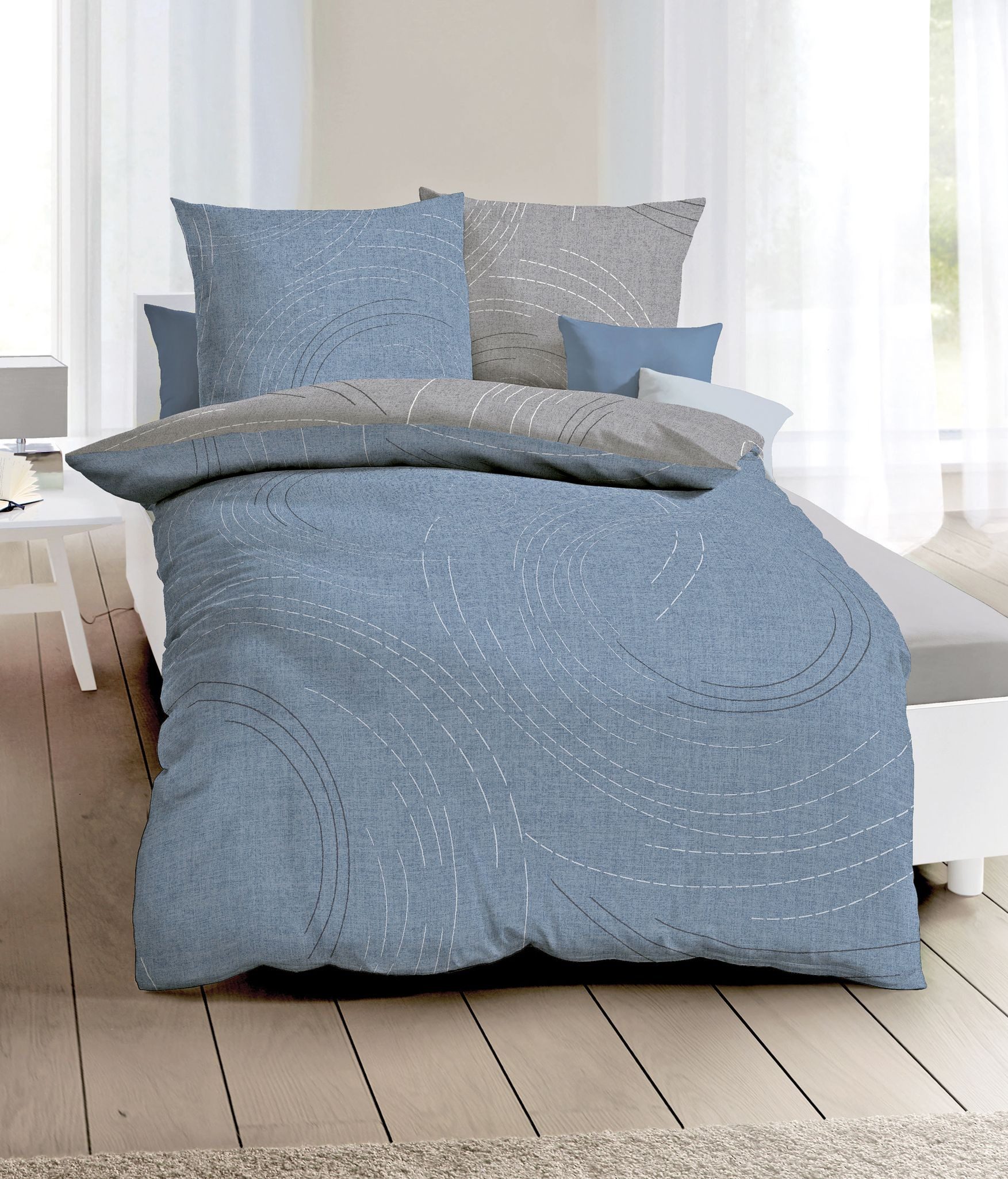 JACK Wendebettwäsche 135x200cm Jaro Taube Blau günstig online kaufen