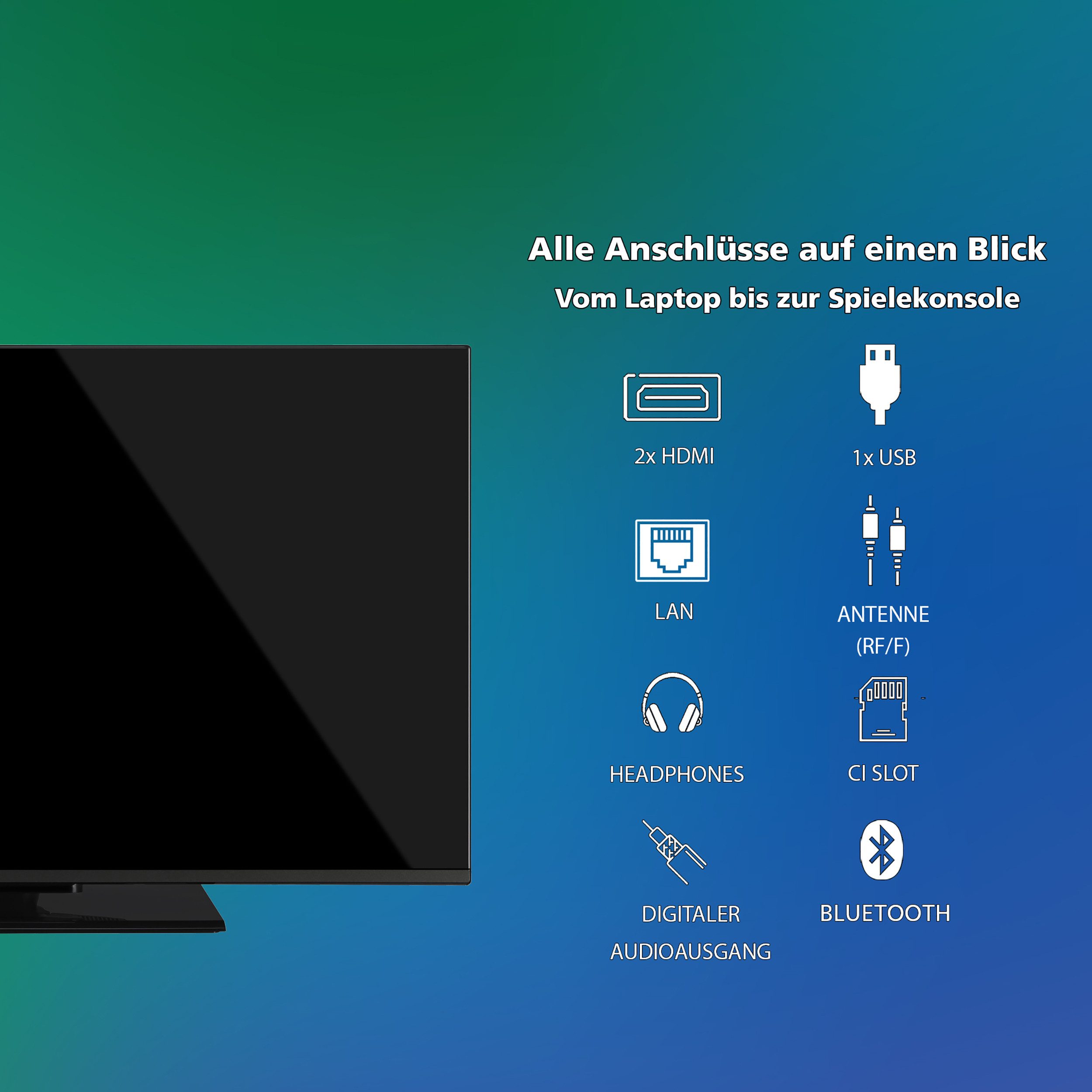 Toshiba 40QV3F63DAZ QLED-Fernseher (100 cm/40 Zoll, Full HD, VIDAA Smart TV, VIDAA Smart TV, HDR, Triple-Tuner)