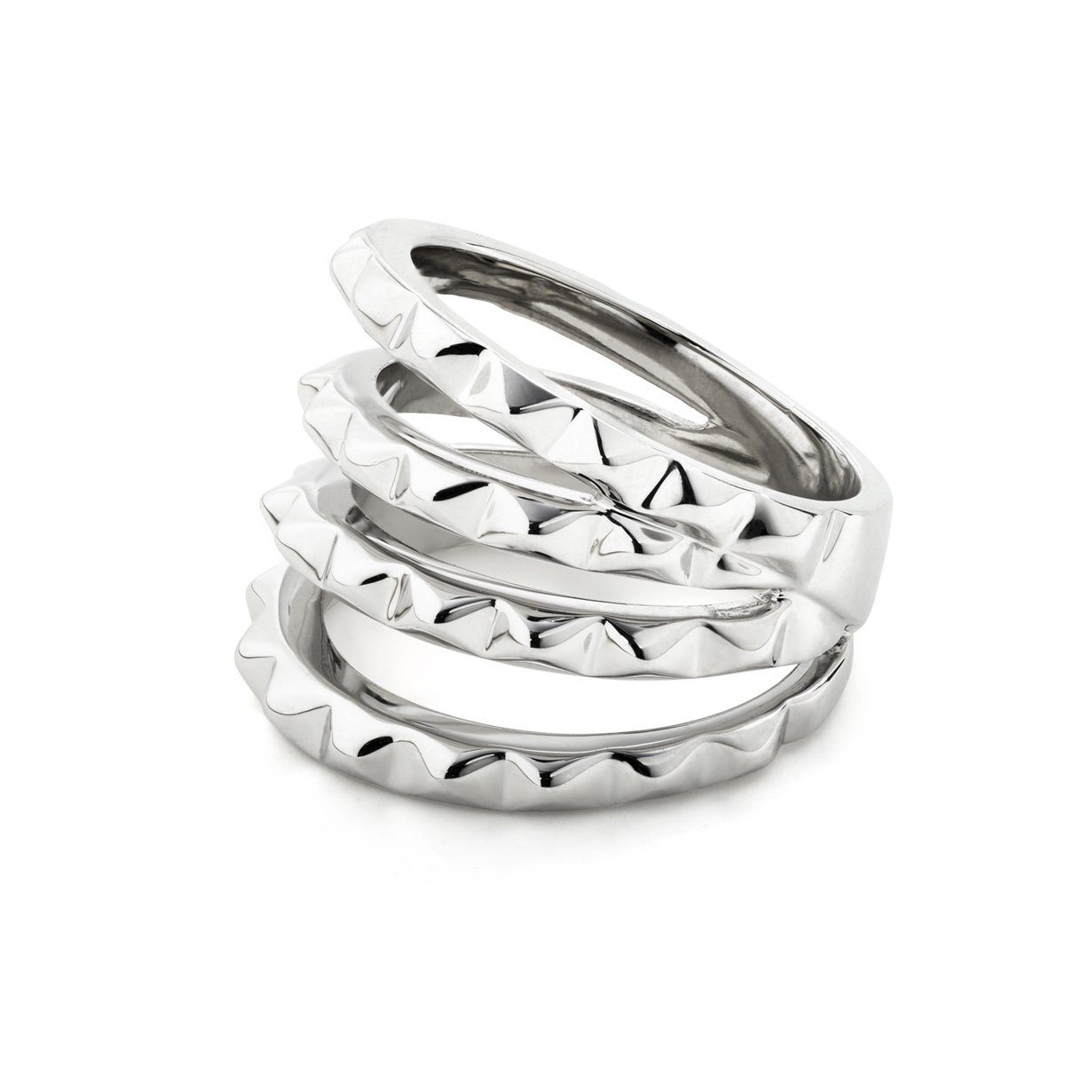 Pippa & Jean Fingerring Nieten silber, mit Nieten