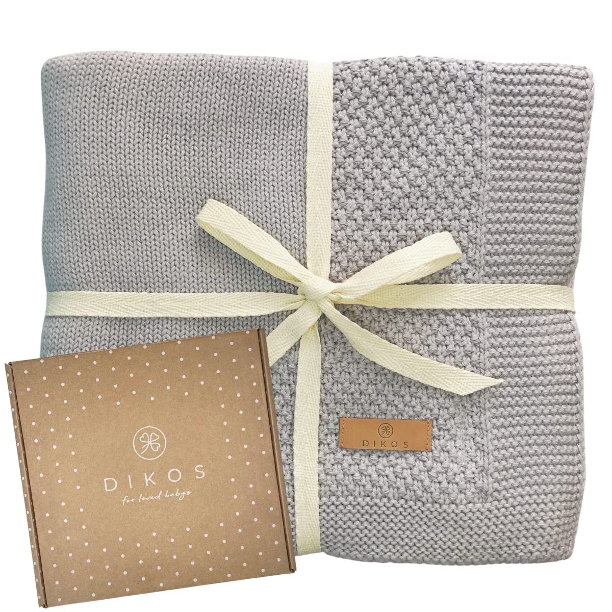 Babydecke DIKOS® Kuscheldecke Bordüre *100%* Bio Baumwolle, Geschenk zur Ge günstig online kaufen