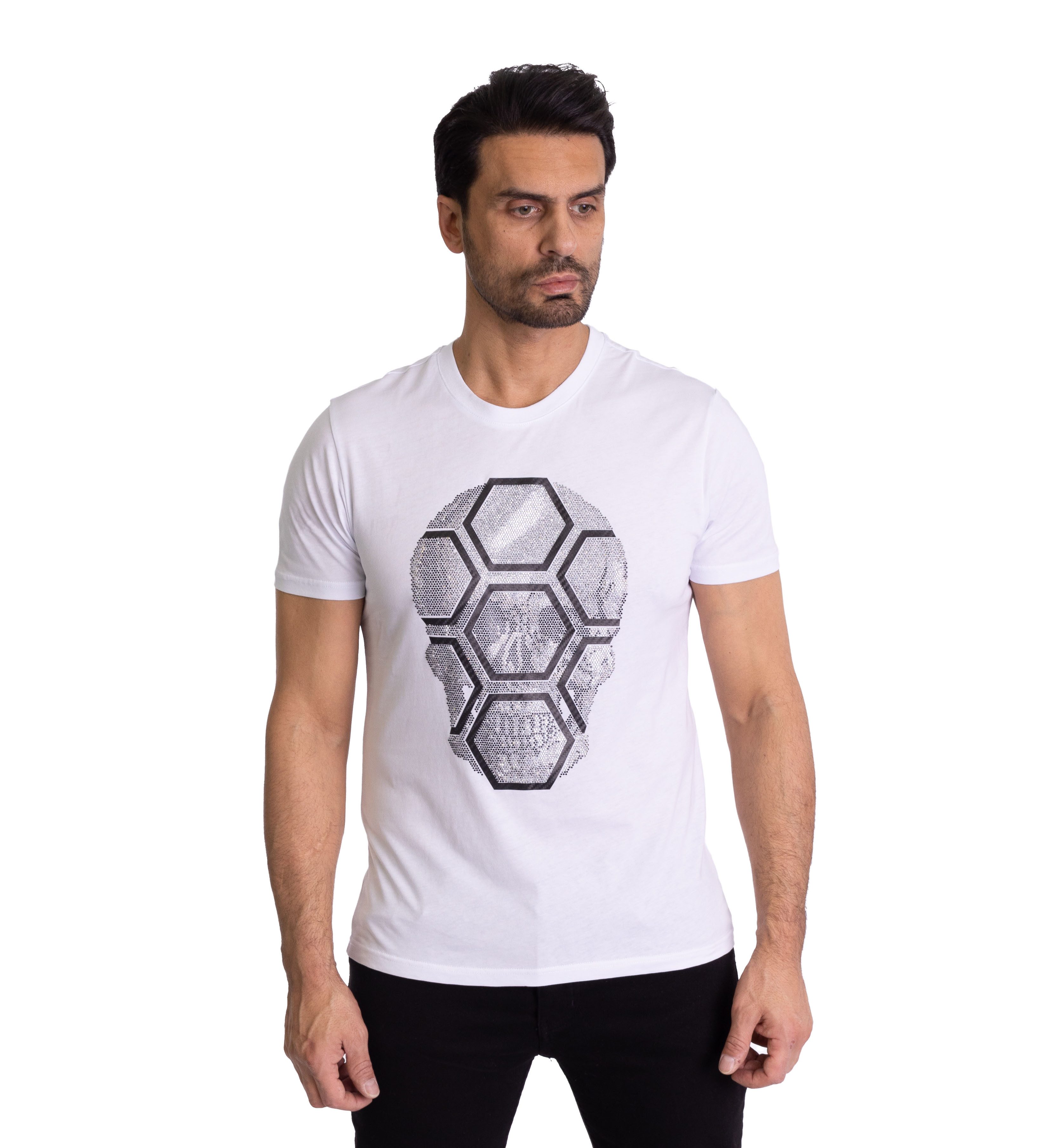 TRUENO T-Shirt Herren Strass Totenkopf T-Shirt günstig online kaufen