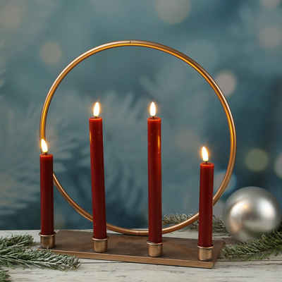MARELIDA Kerzenständer Stabkerzenhalter Ring Kerzenständer Kerzenhalter Weihnachten Advent (1 St)
