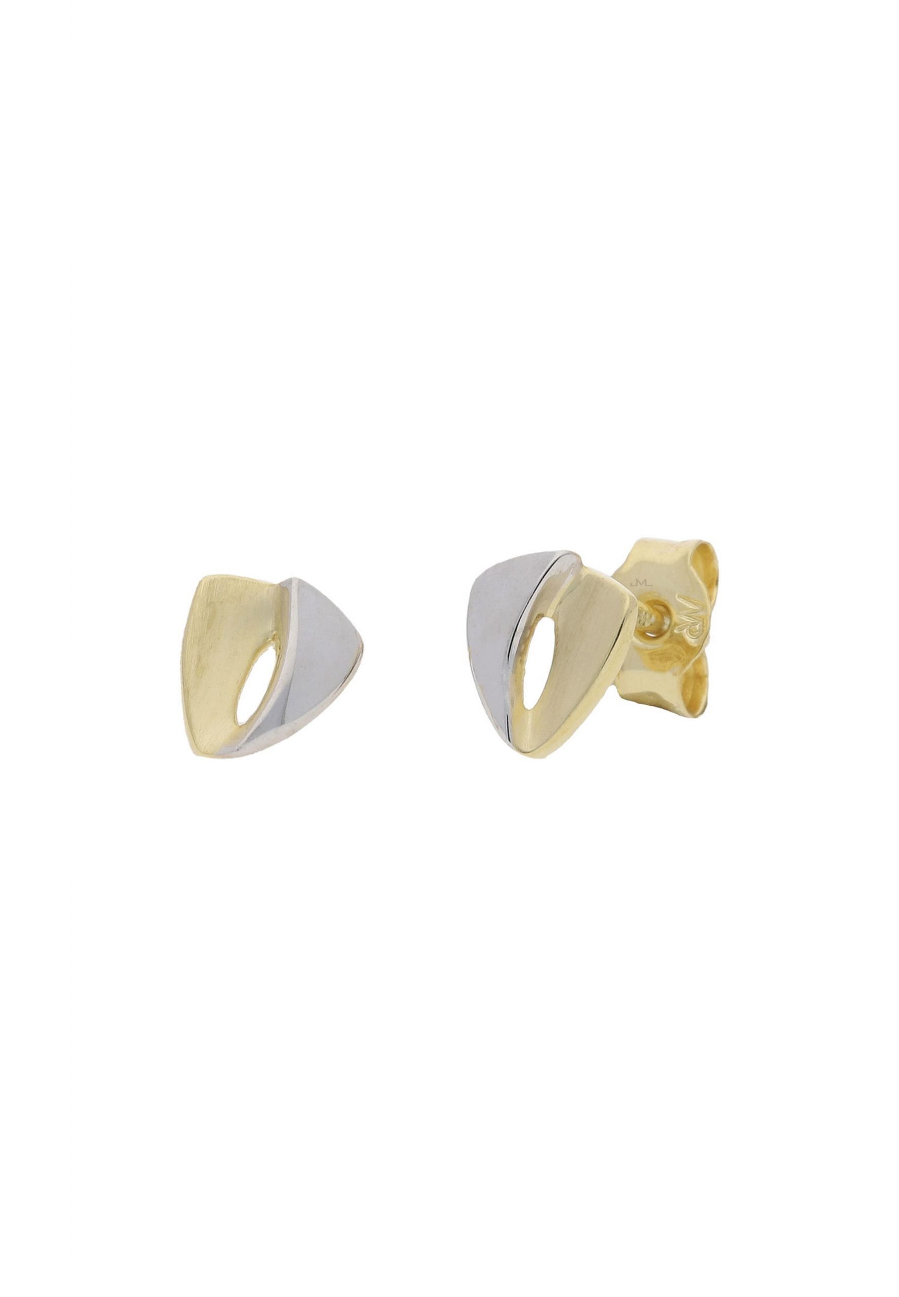 JuwelmaLux Paar Ohrstecker Ohrstecker Gold/ Weißgold Ohrringe 7,2 x 6,5 mm (2-tlg), Damen Ohrstecker Gold/ Weißgold 333/000, inkl. Schmuckschachtel