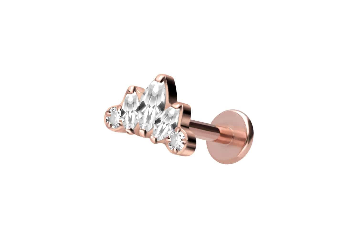 Piercing-Set Titan Labret mit Innengewinde LOTUSBLÜTE