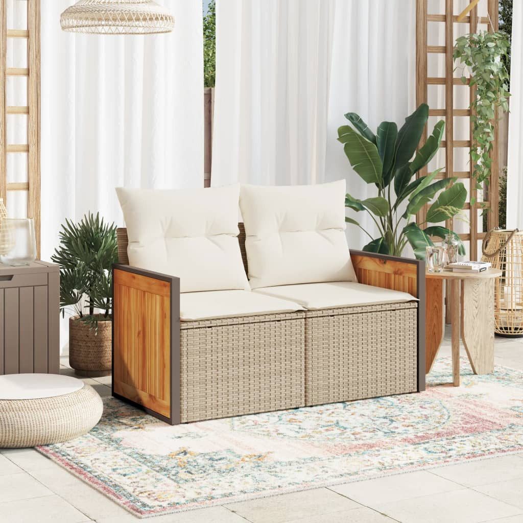 vidaXL Loungesofa Gartensofa mit Kissen 2-Sitzer günstig online kaufen