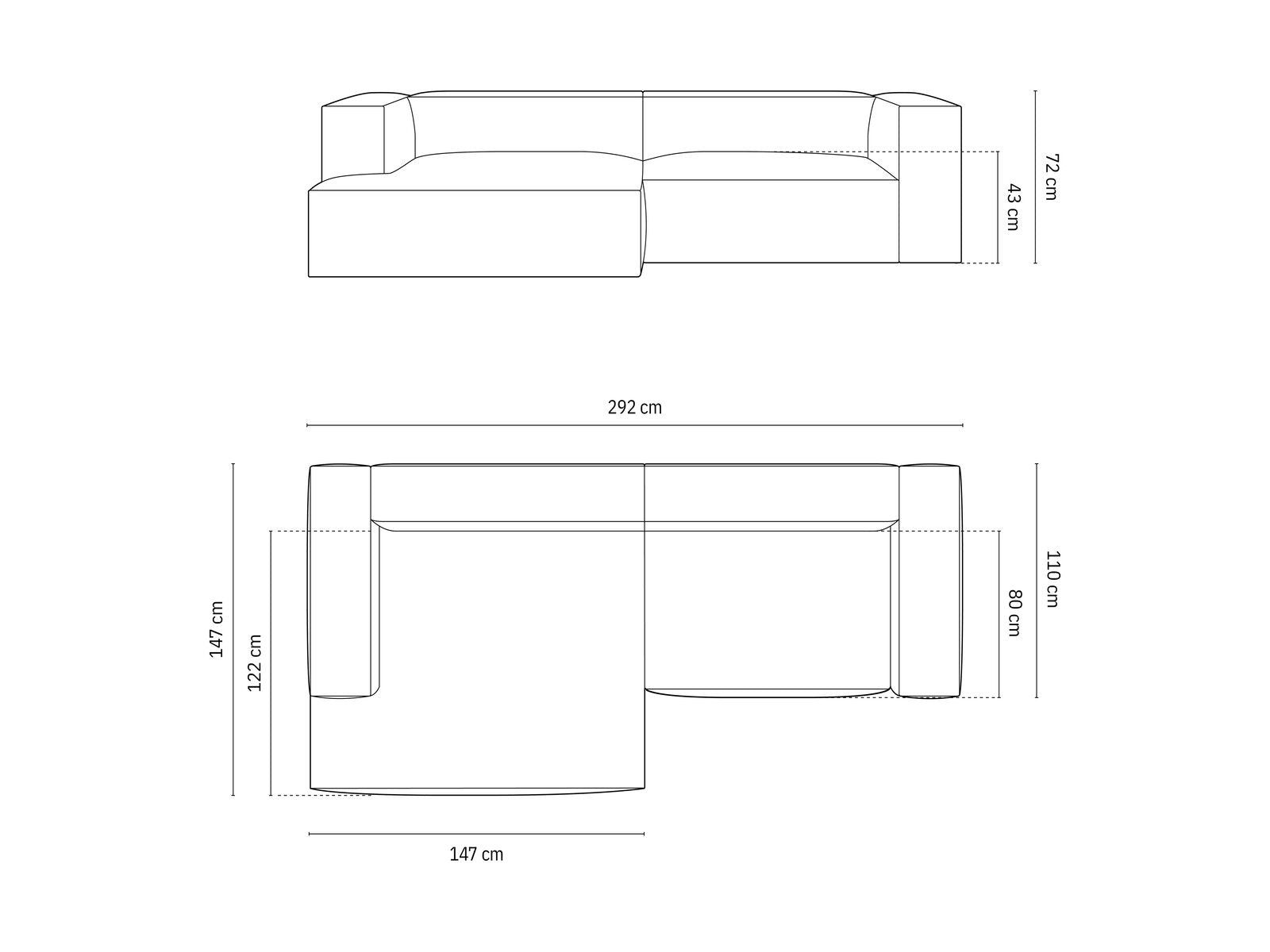 Micadoni Ecksofa Nuria, 4-Sitzer