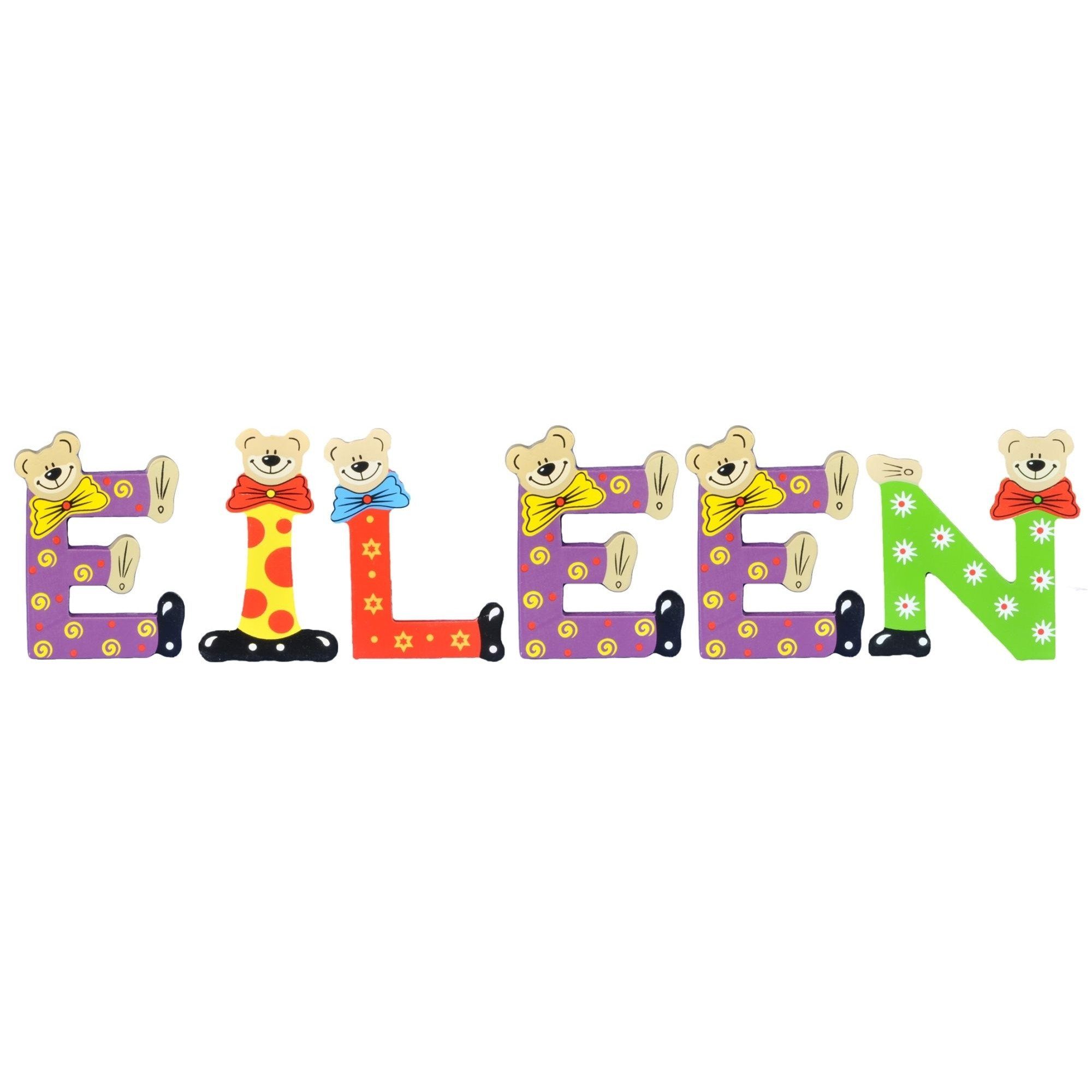St), Deko-Buchstaben EILEEN Playshoes Kinder (Set, Holz-Buchstaben 6 - sortiert Namen-Set,