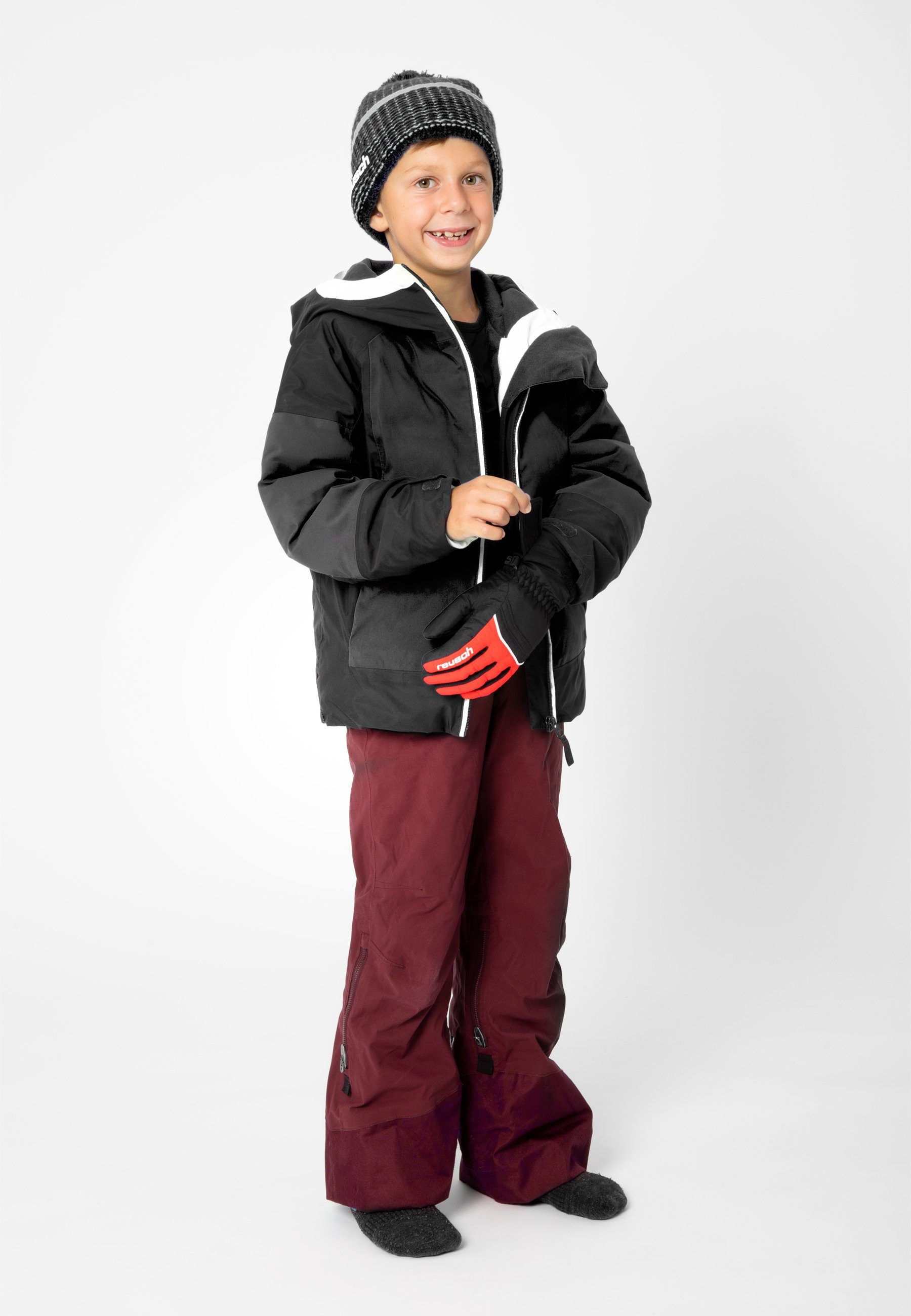 rot-schwarz Reusch Skihandschuhe mit Teddy GORE-TEX wasserdichter Funktionsmembran