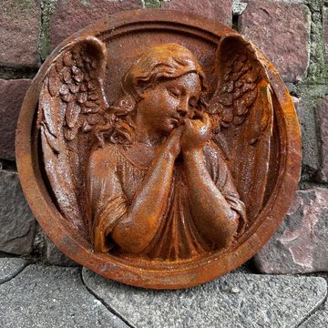 Aubaho Gartenfigur Relief betender Engel Dekoration 5kg Eisen Wandbild 28cm Antik-Stil