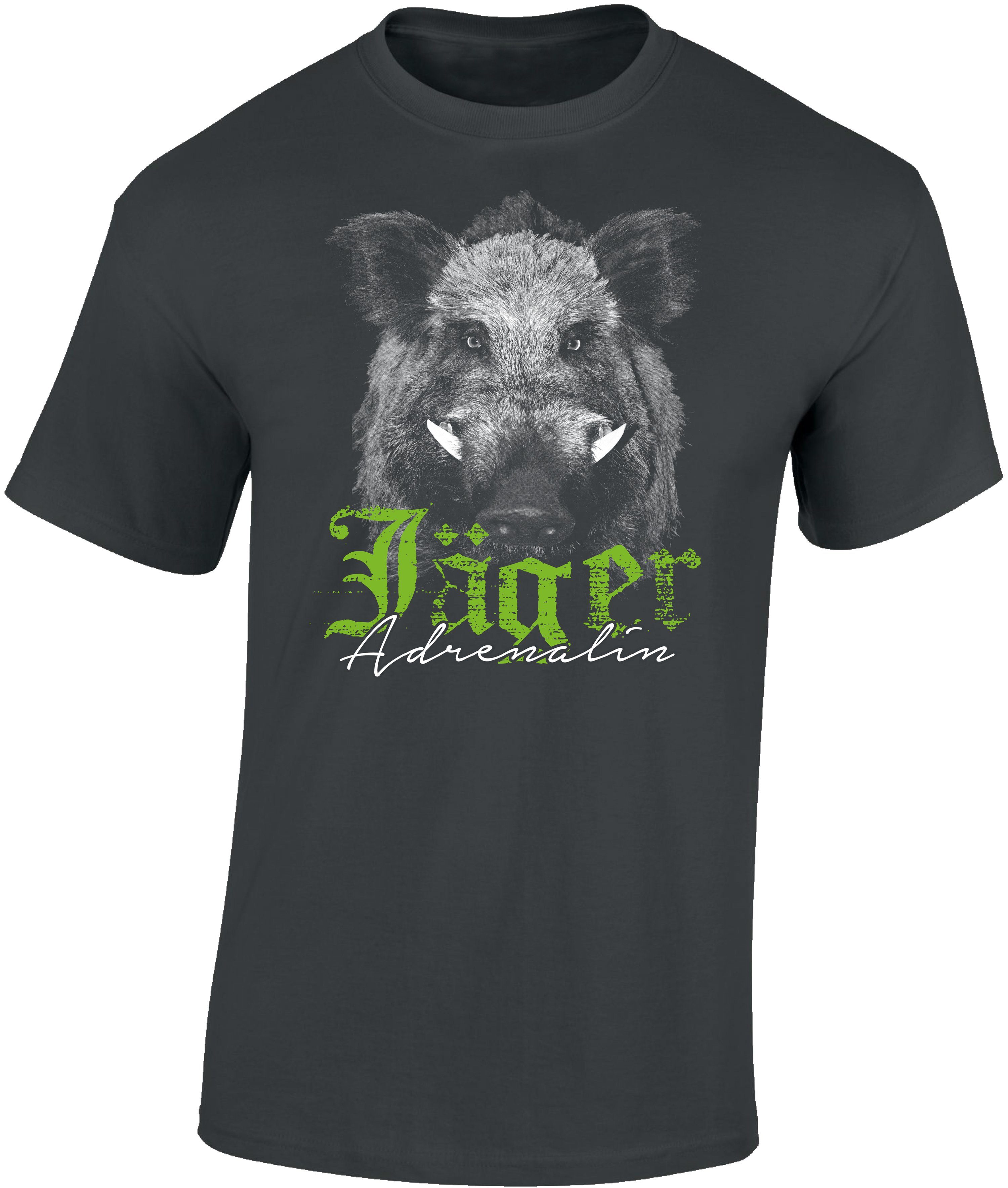 Baddery Print-Shirt Jäger T-Shirt - Jäger Adrenalin - Geschenk für Jäger - Jagd Tshirt, hochwertiger Siebdruck, auch Übergrößen, aus Baumwolle