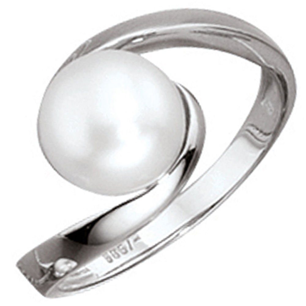 Goldring Ring mit Süßwasser-Perle in 333 Weißgold