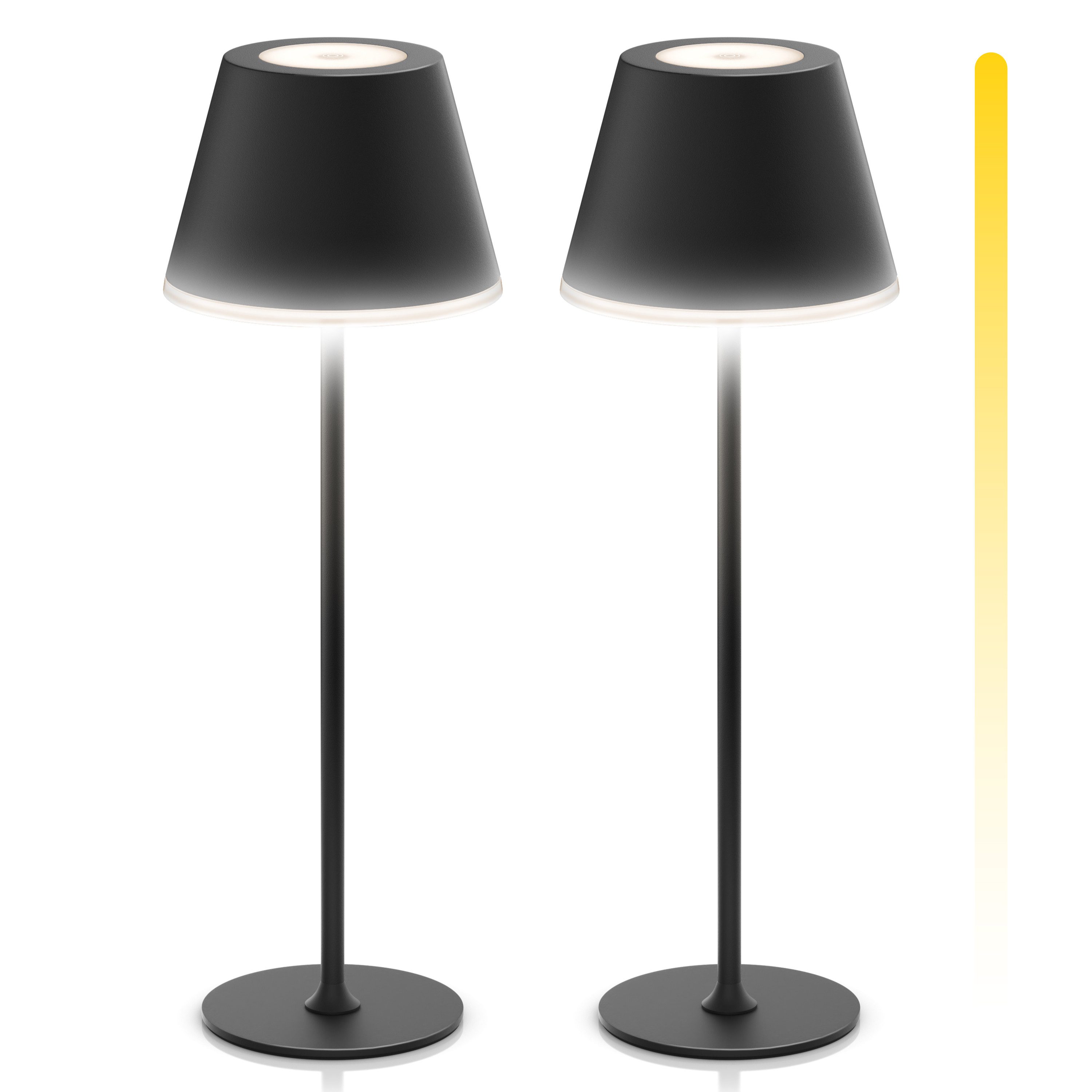 Brandson LED Tischleuchte mit Akku, Kabellos, mit Touch, Helligkeit stufenlos dimmbar, aus Metal, Dimmfunktion; Ein-/Ausschalter; Farbwechsel; mehrere Helligkeitsstufen, LED fest integriert, Kaltweiß, Neutralweiß, Warmweiß, Tischlampe, Nachttischlampe, Leselampe, Schreibtischlampe, großer Akku