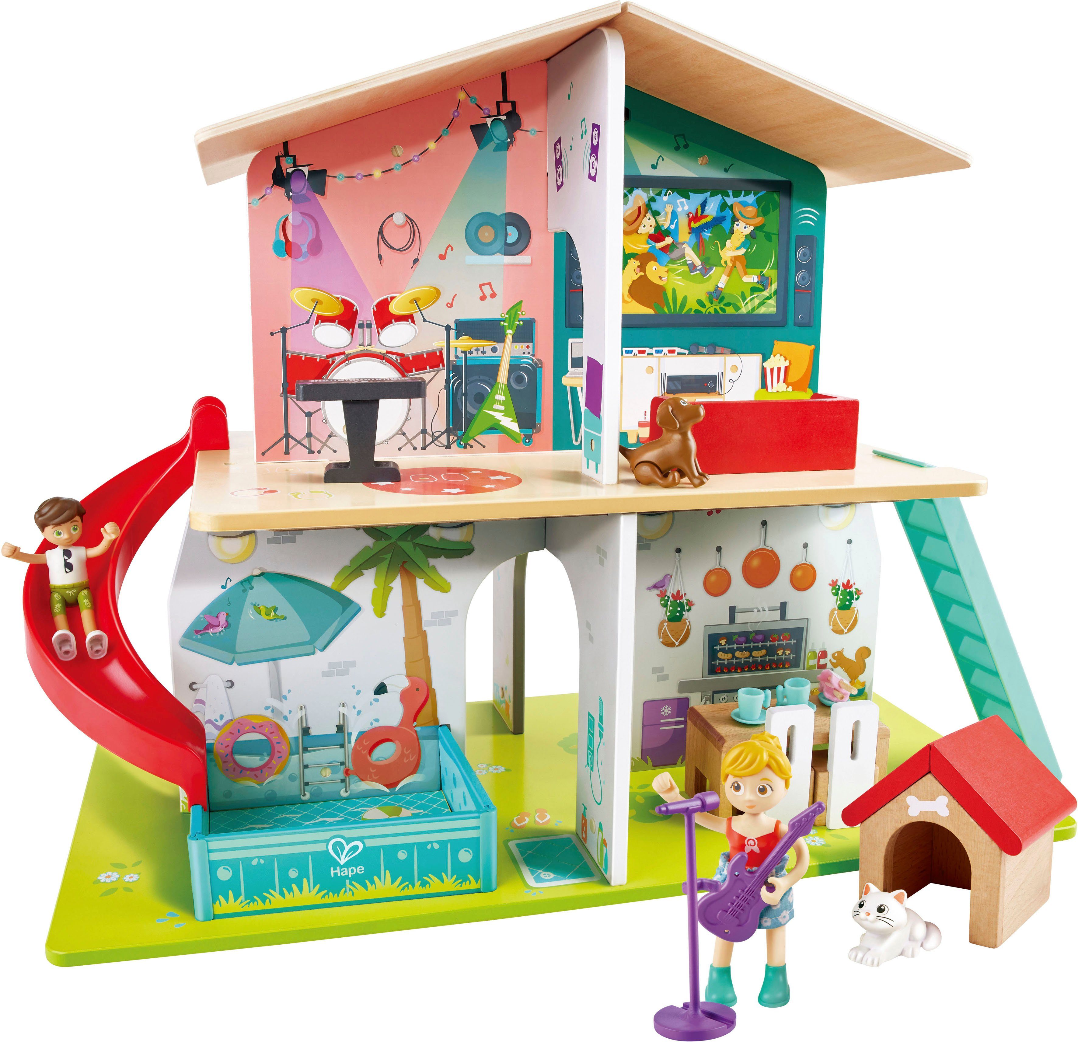 Hape Puppenhaus Interaktives Puppenhaus, FSC®- schützt Wald - weltweit