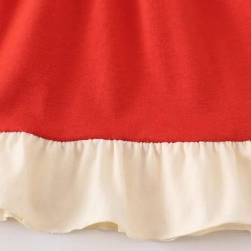 suebidou Midikleid Weihnachtskleid mit Rentiermotiv Kleid für Mädchen mit Rüschen