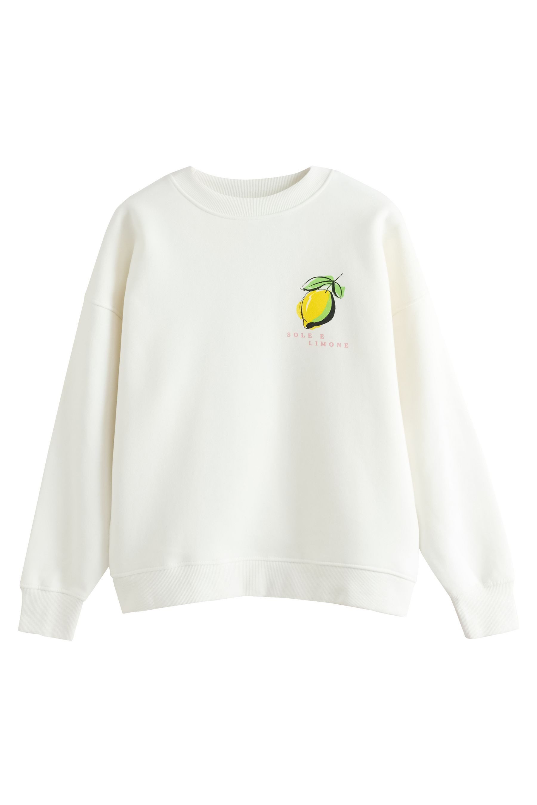 Next Sweater Rundhals-Sweatshirt mit Zitronen-Grafik (1-tlg)