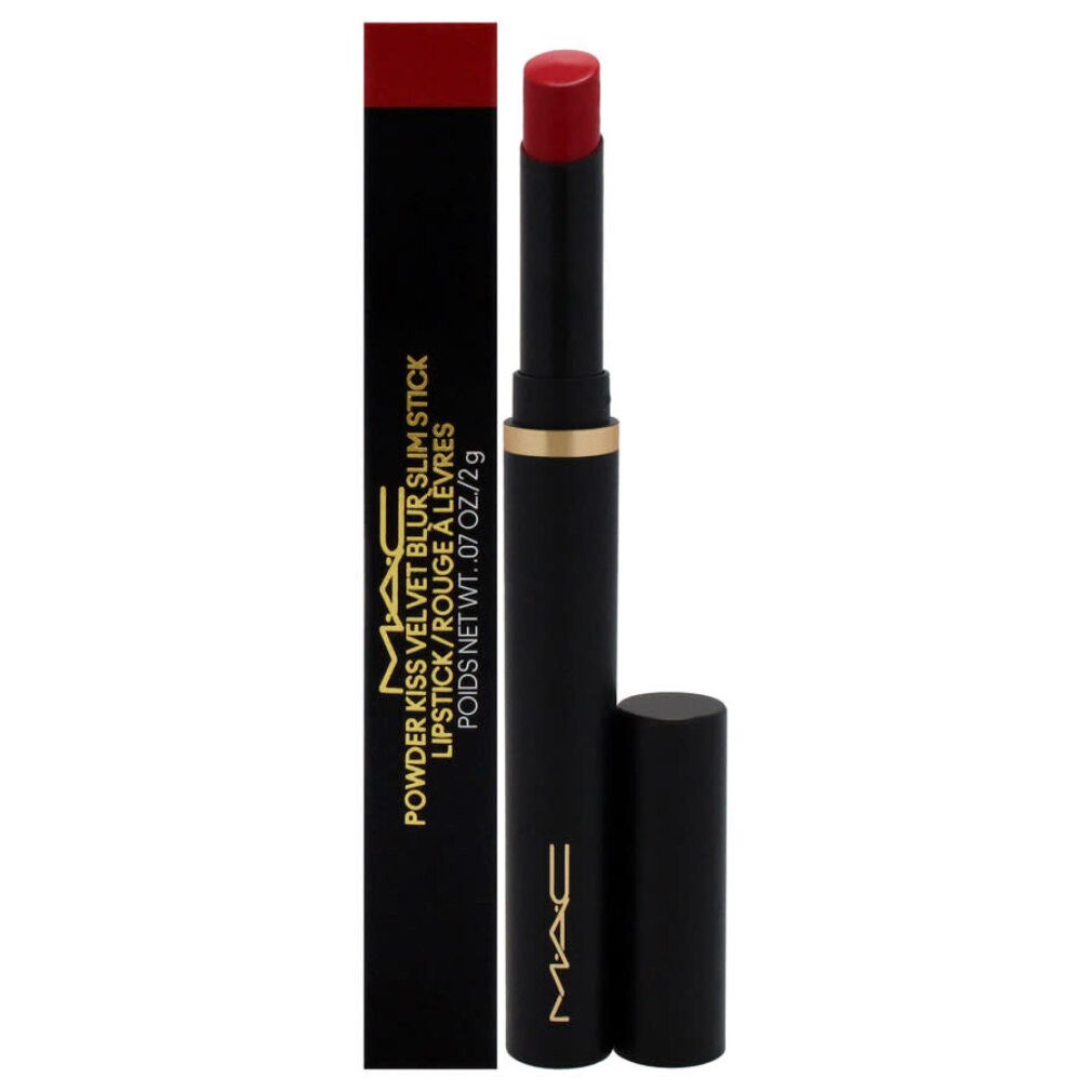 MAC Lippenstift Powder Kiss Velvet Blur Slim Stick Lippenstift 889 Ruby Neu