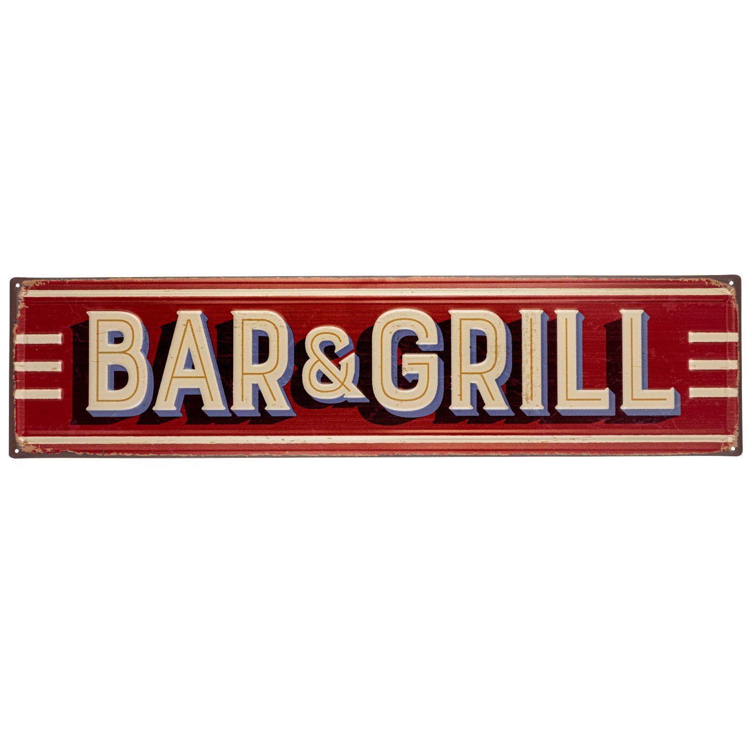 Moritz Metallschild Bar and Grill Kneipe Barbecue Food Truck, Vintage Retro Deko Schild Metallschild Wandbild Schild