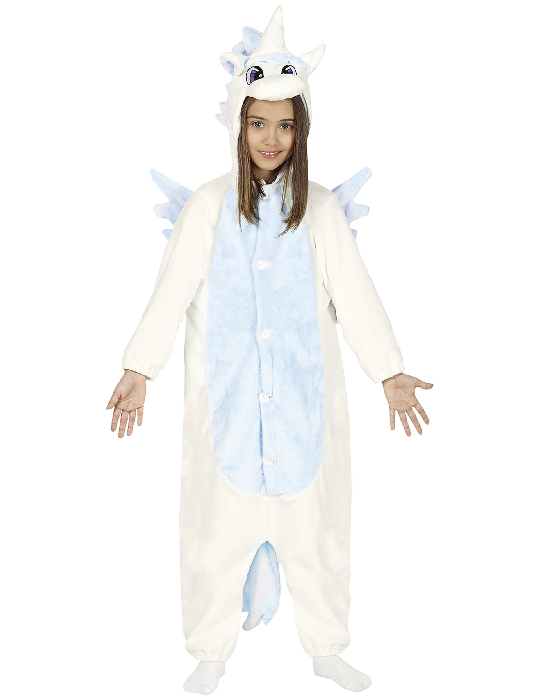 Fiestas Guirca Partyanzug Süsses Einhorn-Kinderkostüm weiss-blau