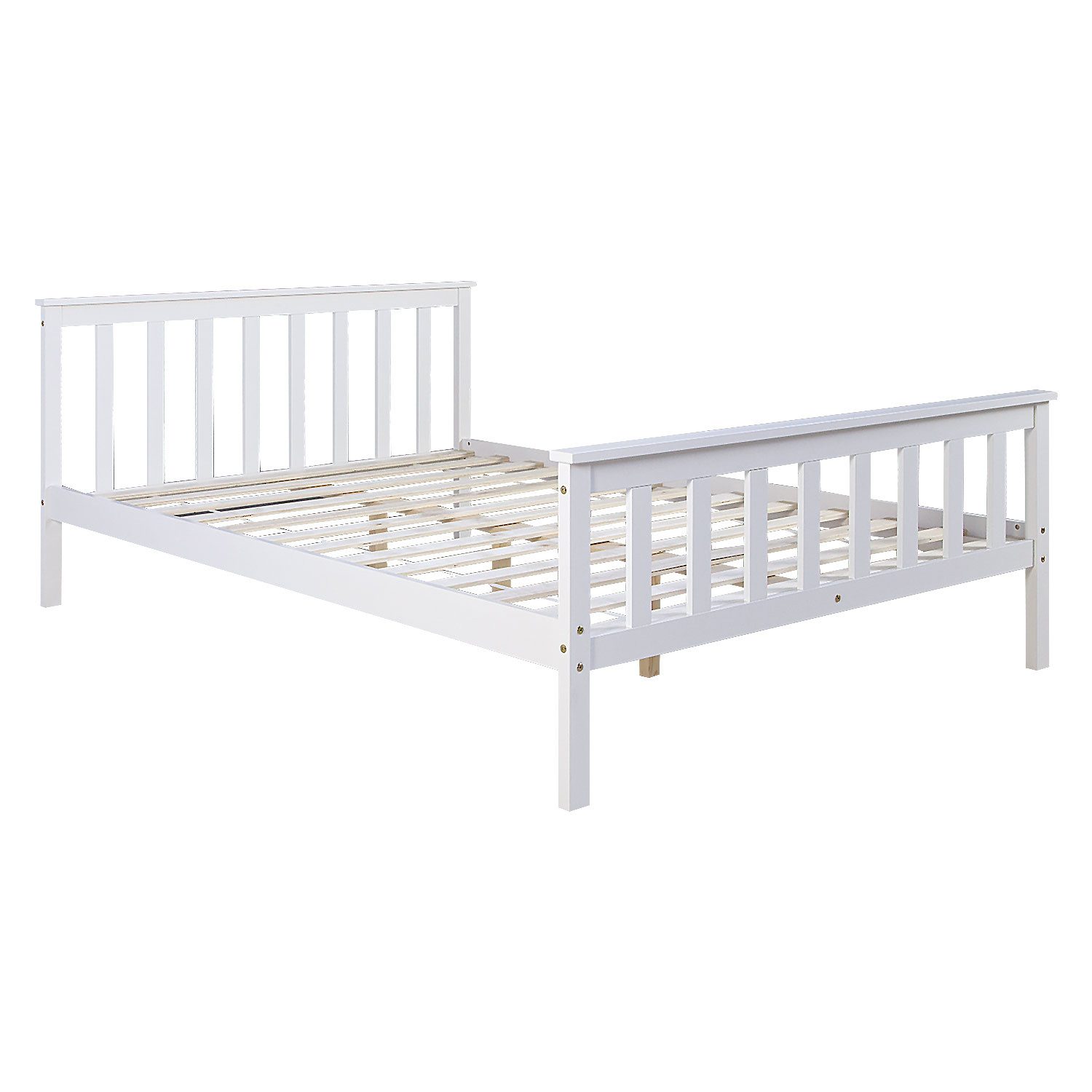 Homestyle4u Doppelbett 140 x 200 cm Bett Bettgestell Weiß Kiefer 890 günstig online kaufen