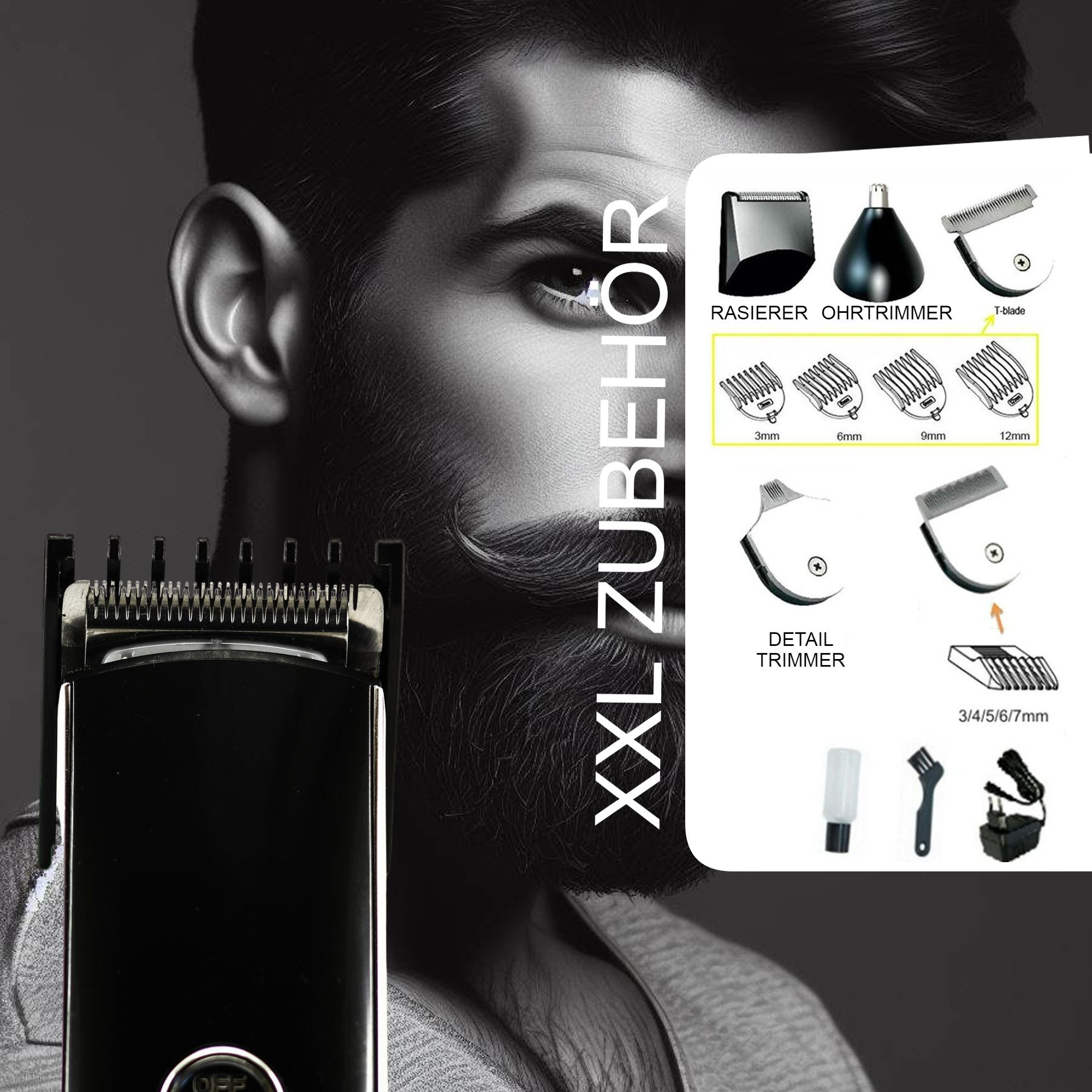 TronicXL Haarschneider Profi Akku Haarschneidemaschine Haarschneider Set professional Accu, Betrieb mit und ohne Kabel möglich mit Basis Station für Damen Herre – Bild 5 von 5